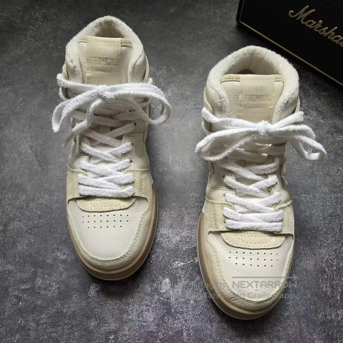Fendi FENDI White and Brown High-Top Skate Shoes| Size US 10.5 / IT 40.5 - 2 Thumbnail