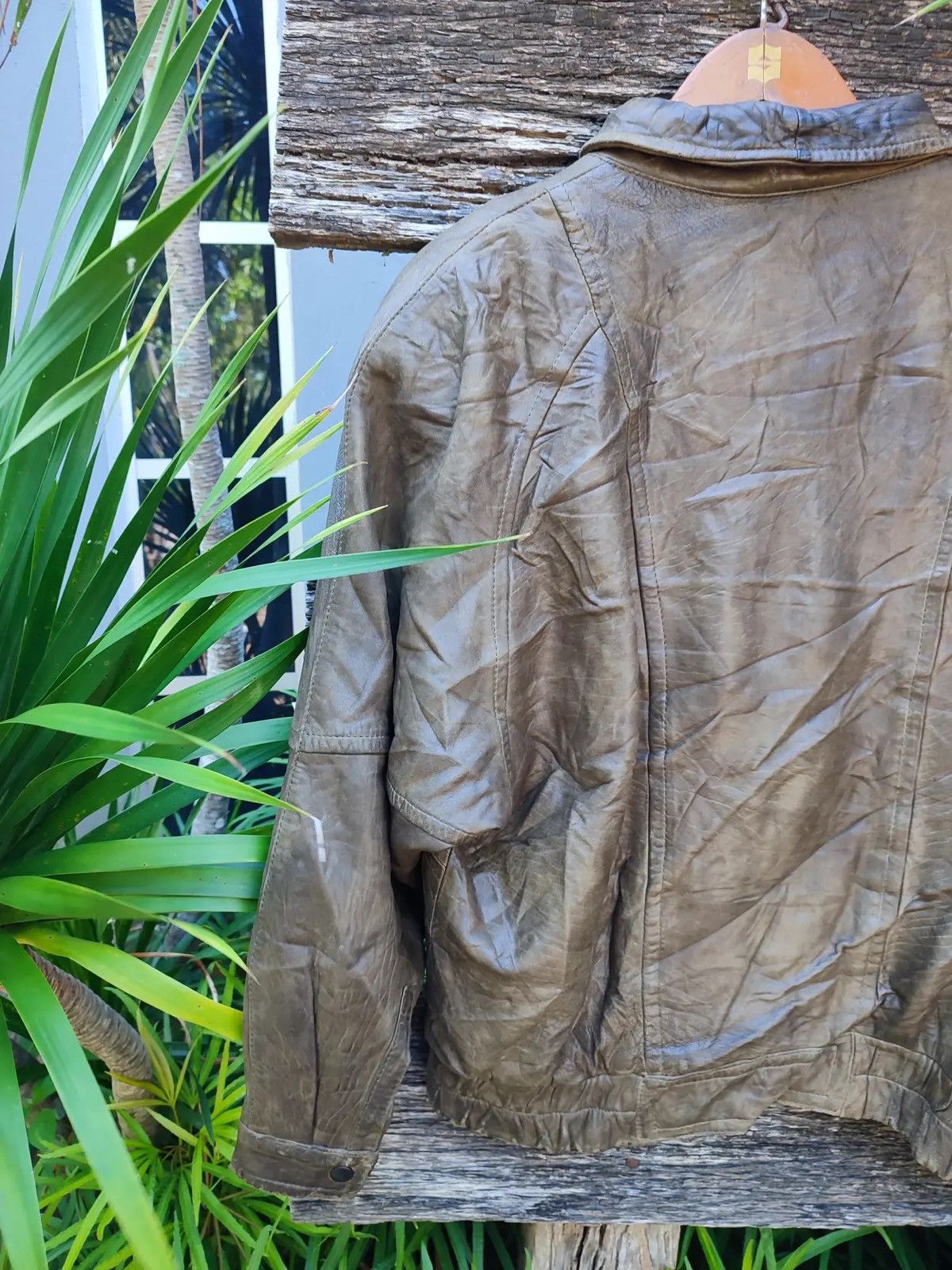 Designer Vintage Focardi Italy Brown Distressed Leather Jacket Size US M / EU 48-50 / 2 - 9 Thumbnail