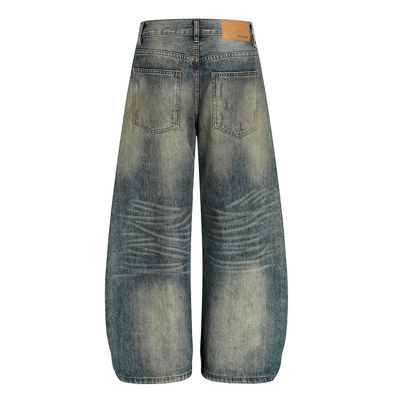 Vintage Men's high street washed distressed loose retro curved jeans Size US 34 / EU 50 - 2 Thumbnail