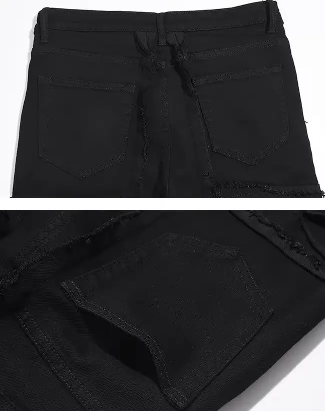 Jean × Vintage Vintage Street Punk Skateboarding Raw Black Jeans Size US 36 / EU 52 - 9 Thumbnail