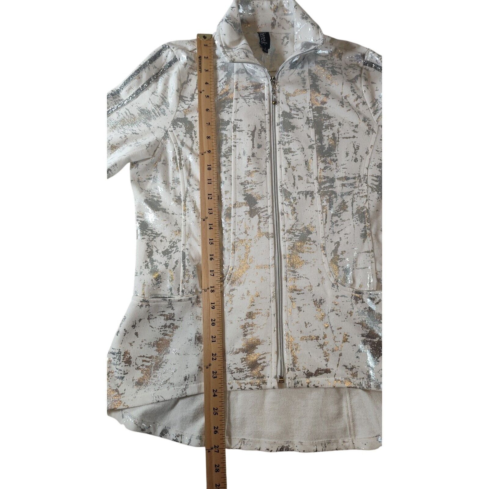 Other berek Metallic Full Zip Jacket White Silver Gold Small Size S / US 4 / IT 40 - 4 Thumbnail