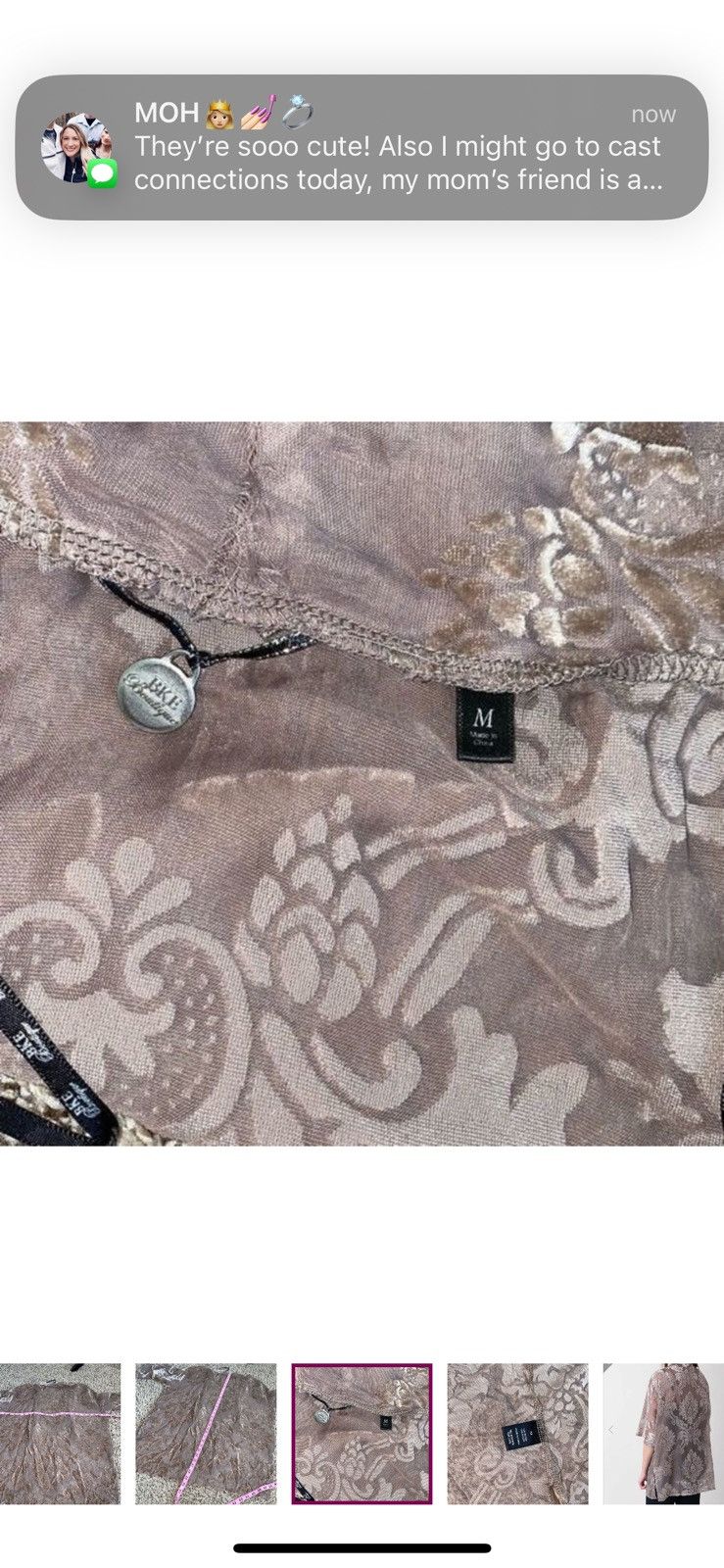 BKE BKE‎ boutique women’s medium velvet cardigan Size M / US 6-8 / IT 42-44 - 6 Thumbnail