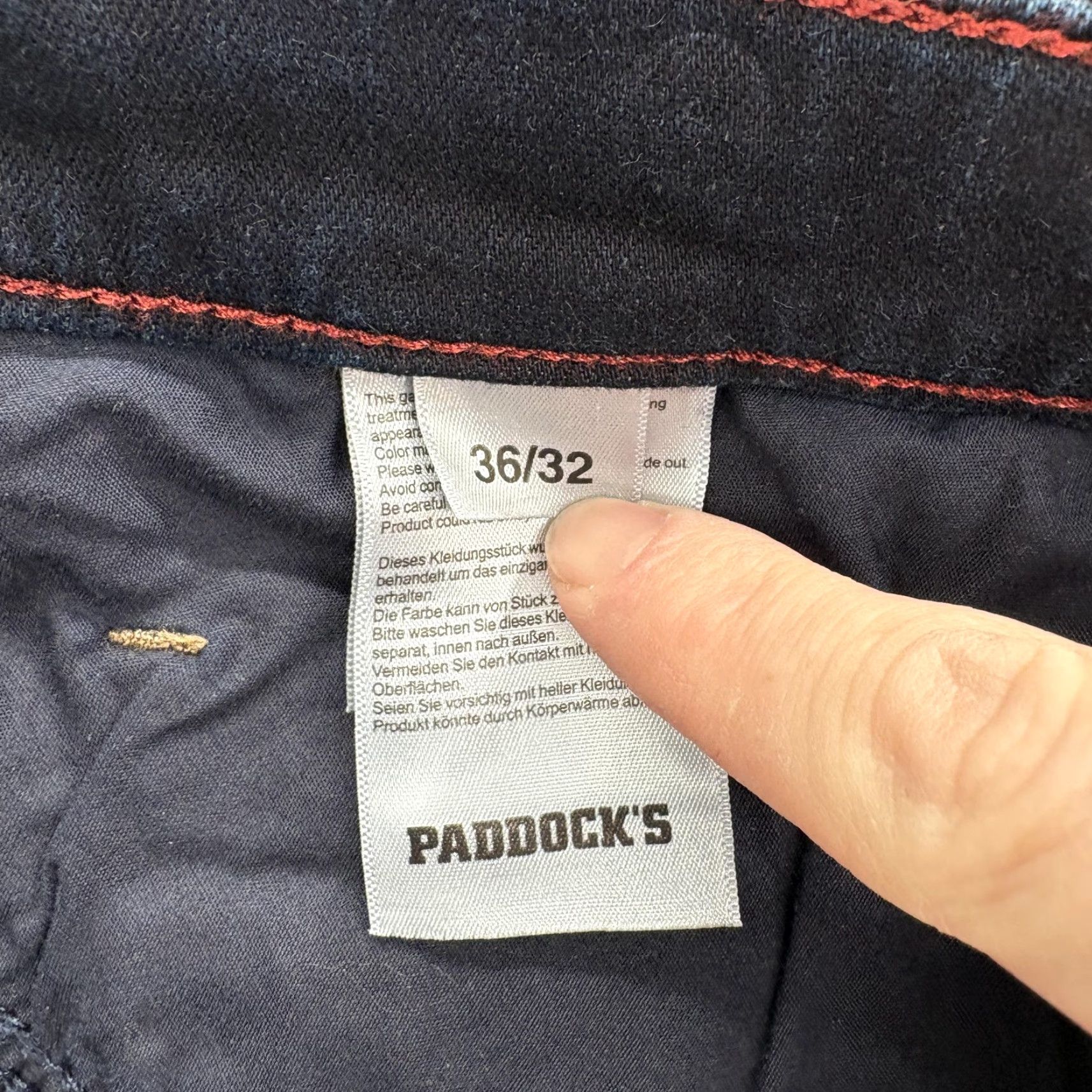Denime Paddock's Ranger Jeans Mens 36x32 Blue Dark Wash Regular Straight Stretch Denim Pants Size US 36 / EU 52 - 5 Thumbnail