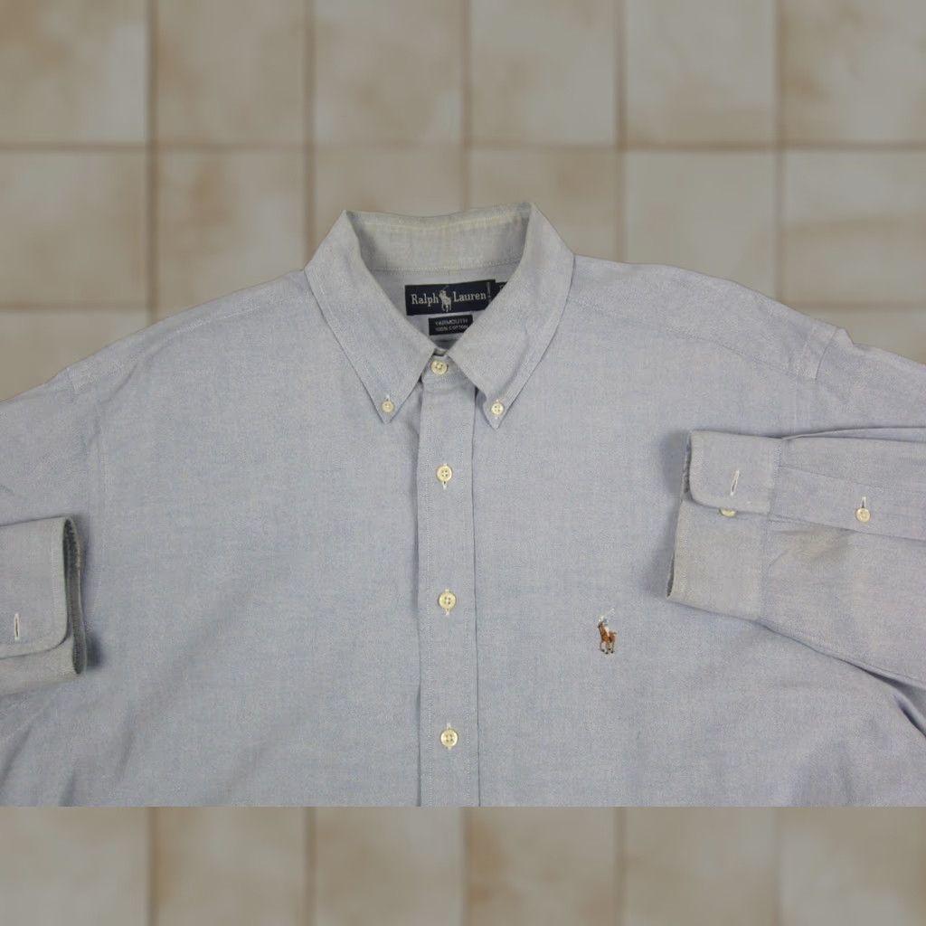 Polo Ralph Lauren Polo Ralph Lauren Shirt XL Blue Mens Button-Up 17 Regular Long Sleeve Vintage? No - Adjusted for clarity; but must not add new info. Size US XL / EU 56 / 4 - 1 Thumbnail