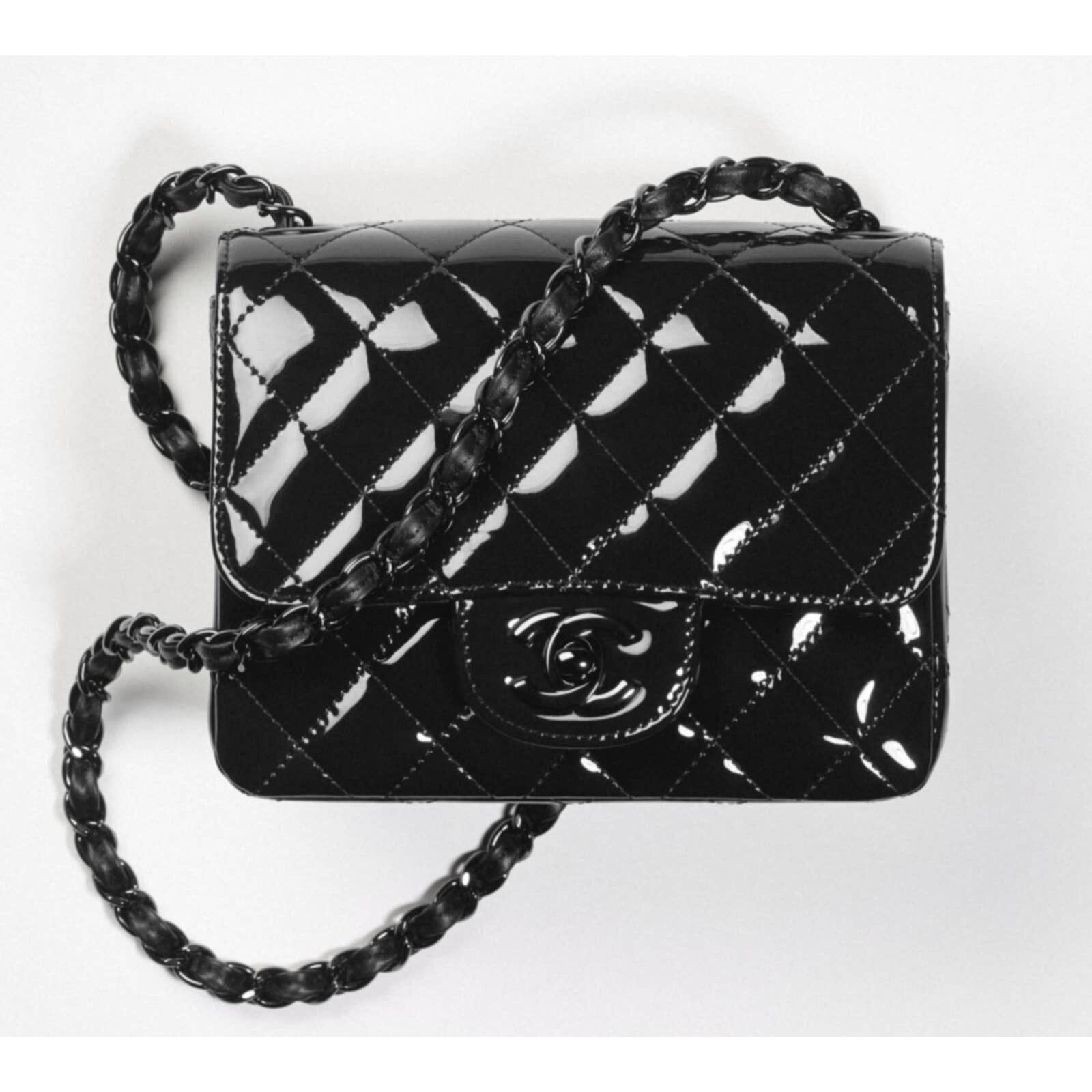 Chanel Chanel 21B So Patent Flap Mini Quilted Chain Crossbody Bag Size ONE SIZE - 1 Thumbnail