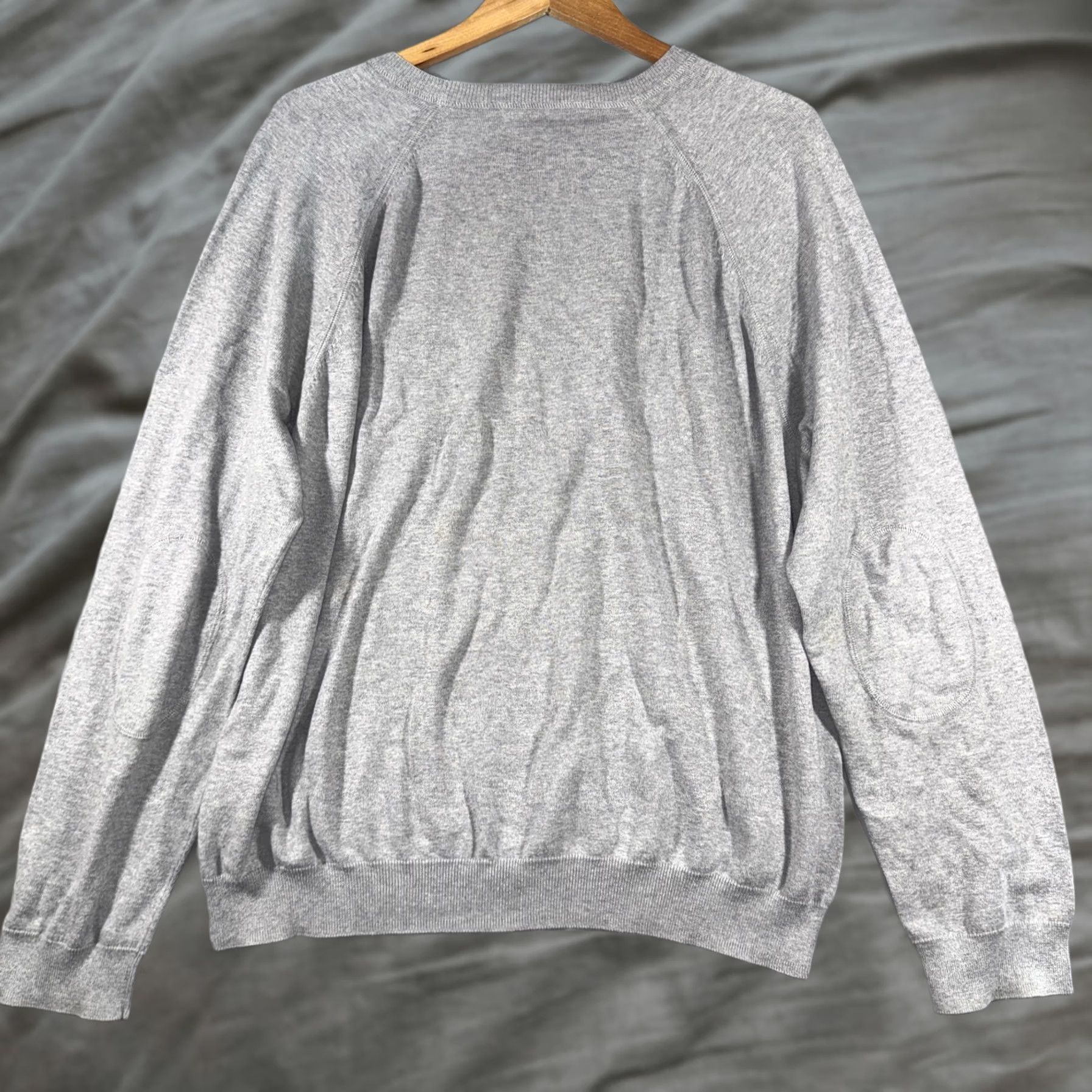 Vince Vince Sweater Mens 2XL Gray 100% Cotton Crewneck Knit Pullover Elbow Patch Long Sleeve Casual Knit Pullover Regular Fit Size US XXL / EU 58 / 5 - 1 Thumbnail