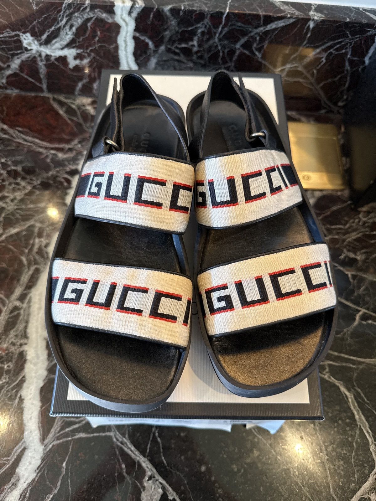 Gucci Gucci Jacquard Stripe Sandals Size US 9.5 / EU 42-43 - 2 Thumbnail