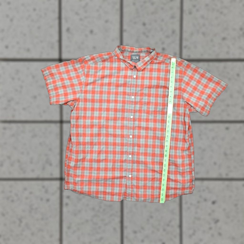 Mountain Hardwear Mountain Hardwear Shirt Mens XXL Gray Orange Plaid Short Sleeve Hiking Outdoor Button-Up Collared Pocketed Casual Outdoor Size US XXL / EU 58 / 5 - 1 Thumbnail