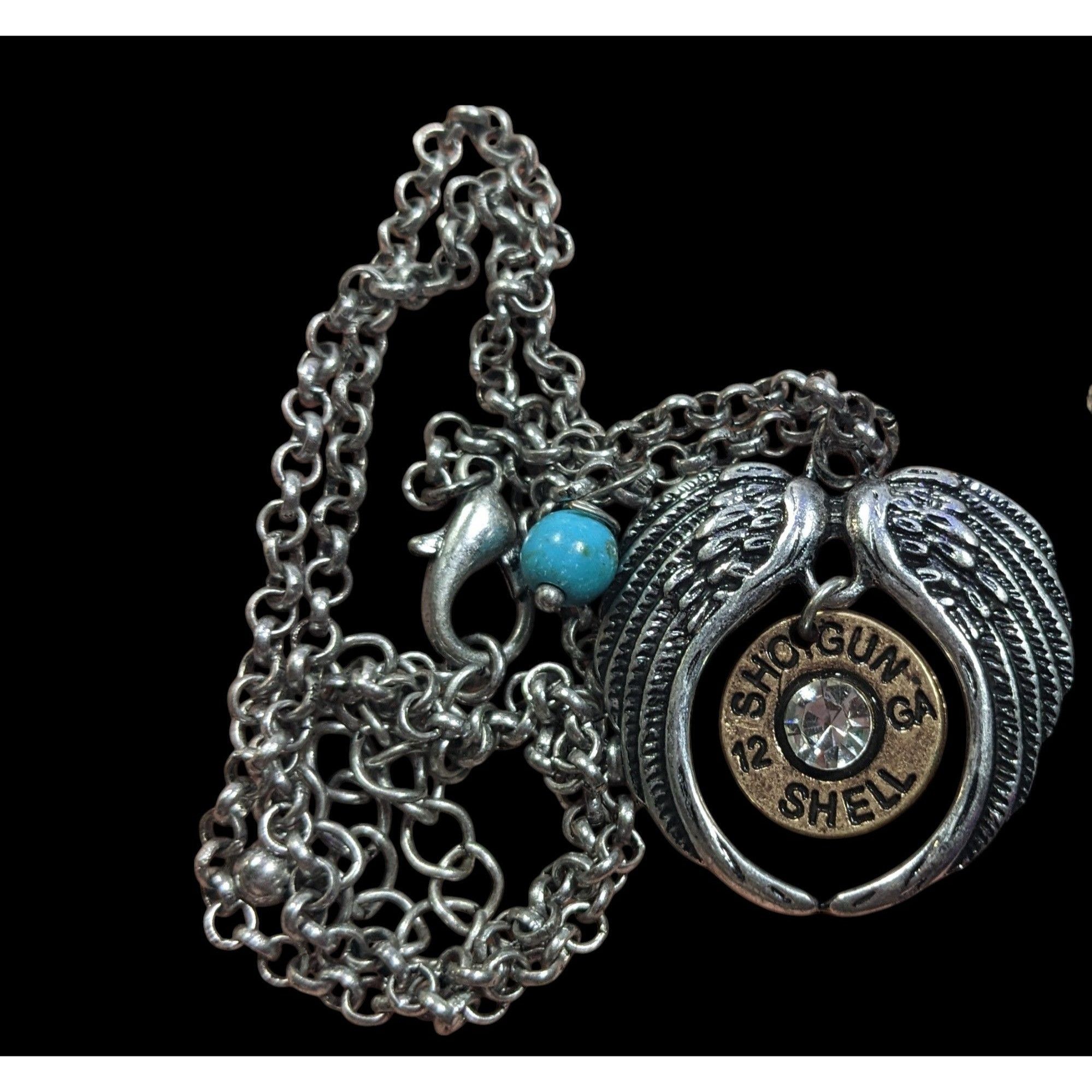 Other Angel Wing Faux Shotgun Shell Pendant Necklace Size ONE SIZE - 3 Thumbnail