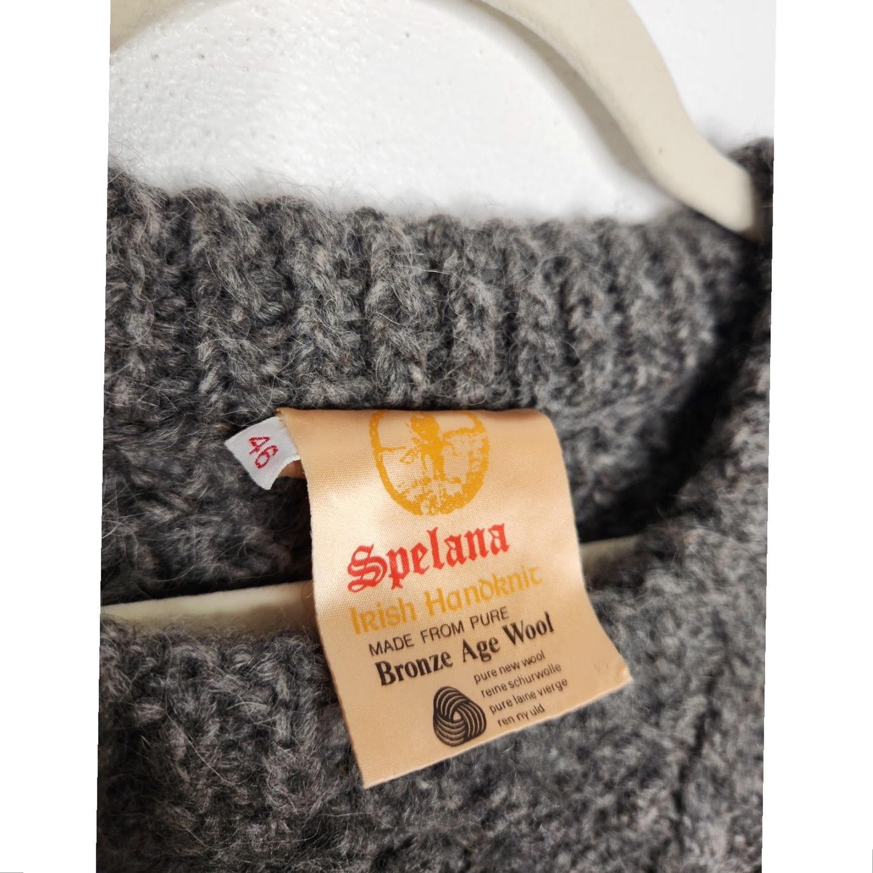 Vintage VINTAGE Spelana Handknit Wool Grandpa Cableknit Fisherman Sweater Size US XXL / EU 58 / 5 - 5 Thumbnail