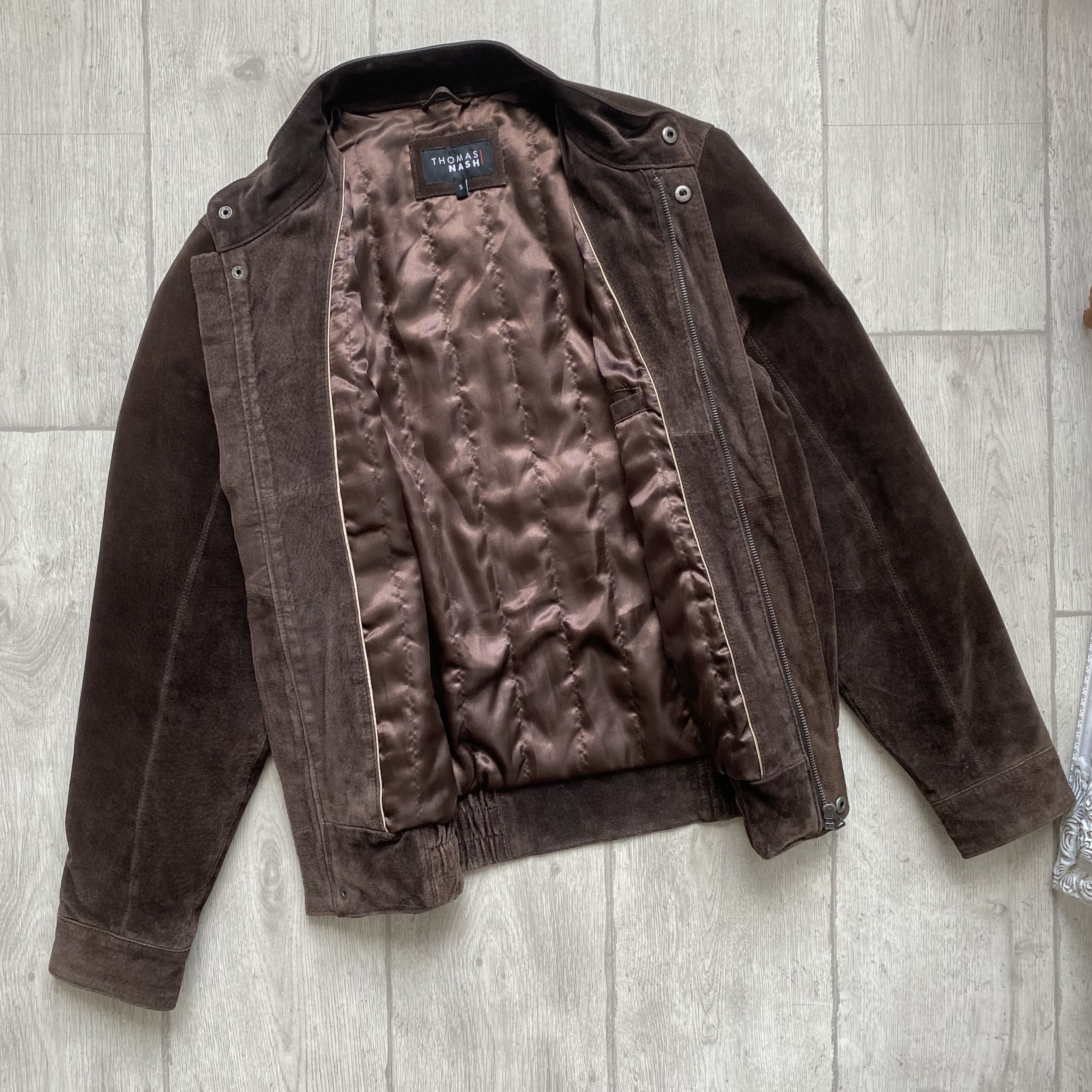 Genuine Leather Thomas Vintage Bomber Leather Suede Jacket Brown Y2K Size US S / EU 44-46 / 1 - 9 Thumbnail