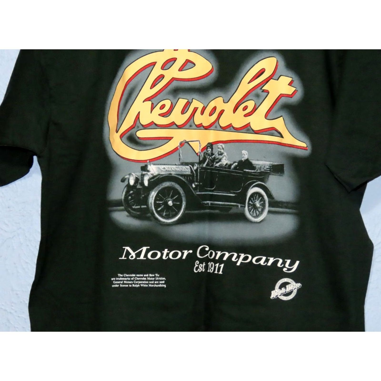Vintage Chevrolet T-Shirt Men Dark Green Graphic Front White Ralph Logo Crew Neck Short Sleeve L Size US L / EU 52-54 / 3 - 2 Thumbnail