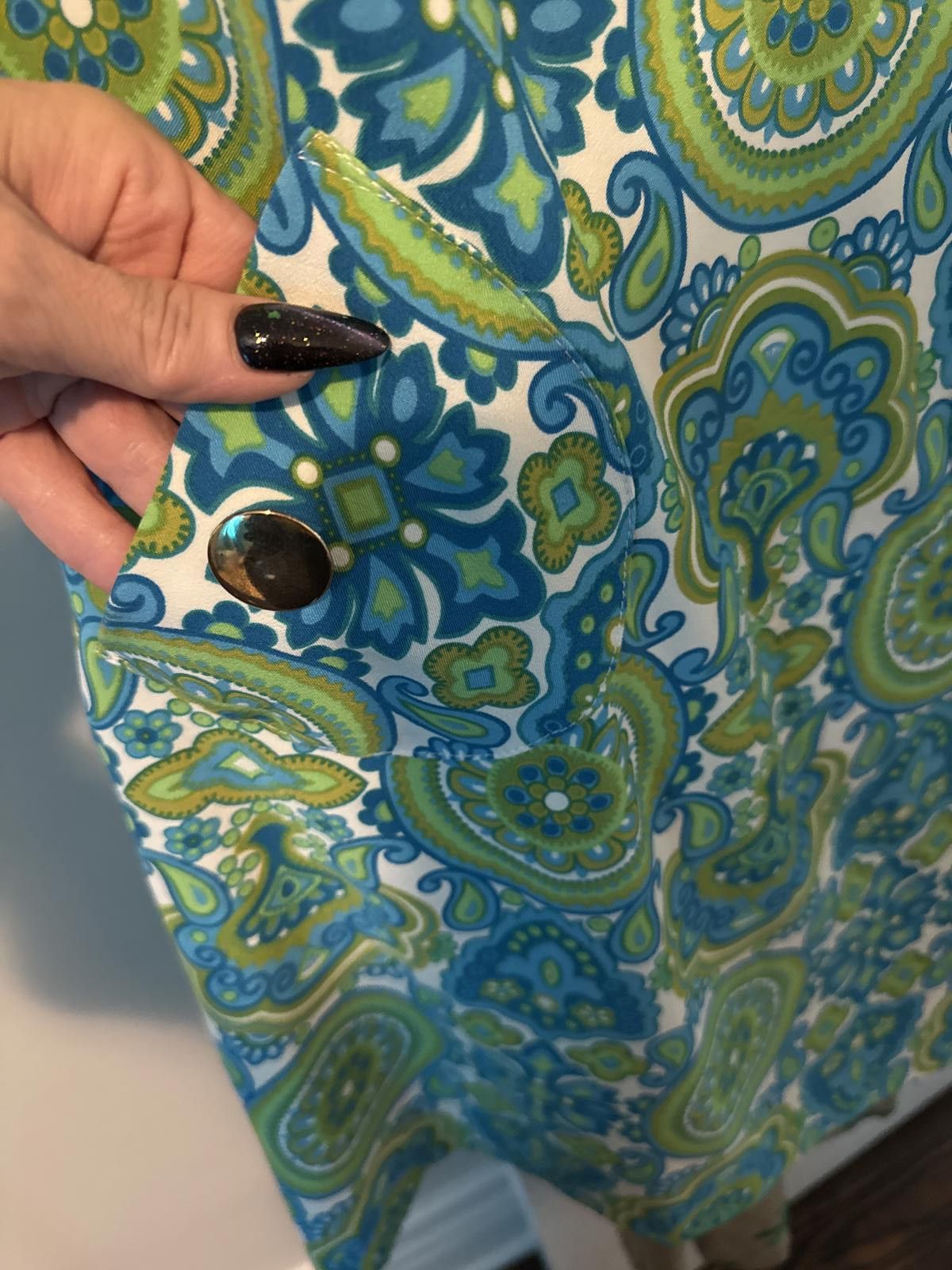 Designer London Times Stylish Blue Green Pattern Dress Size XL / US 12-14 / IT 48-50 - 6 Thumbnail
