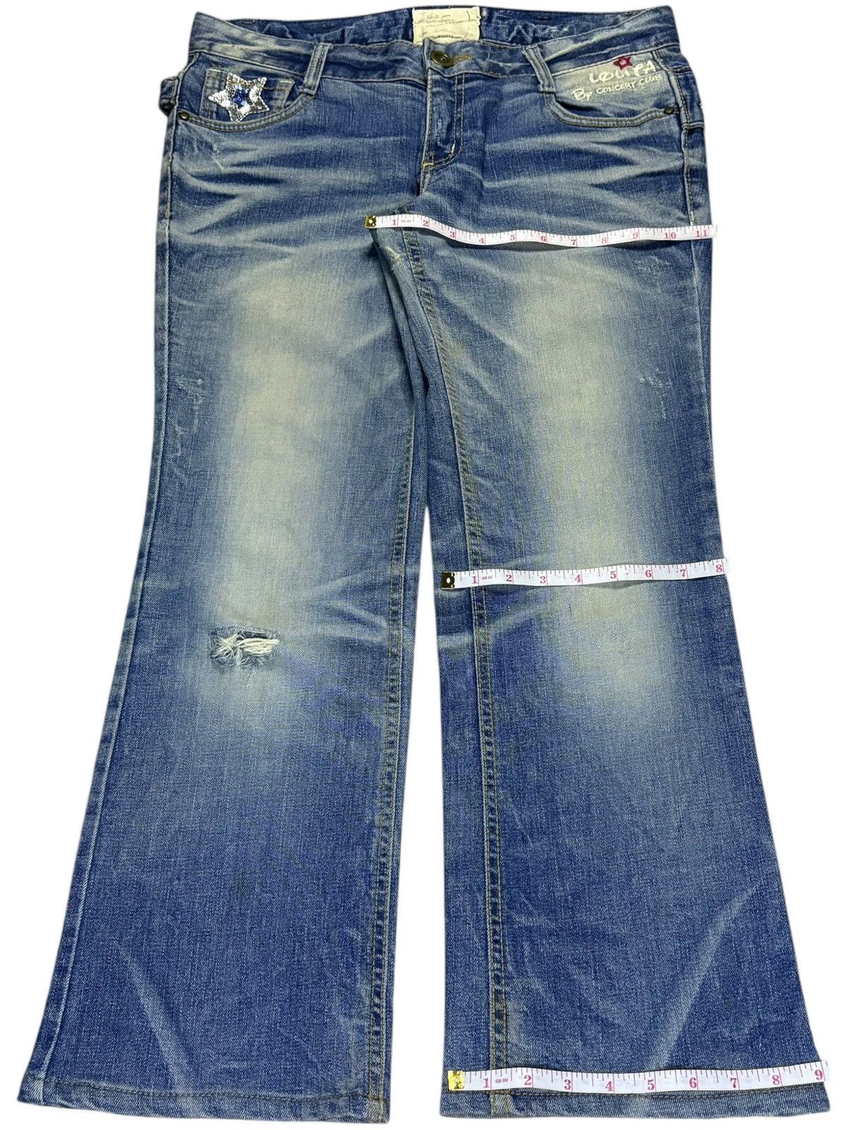 Hysteric Glamour × Japanese Brand Vintage Japanese Brand Mud Wash Distressed Flare Jeans Size 34" / US 12 / IT 48 - 16 Thumbnail