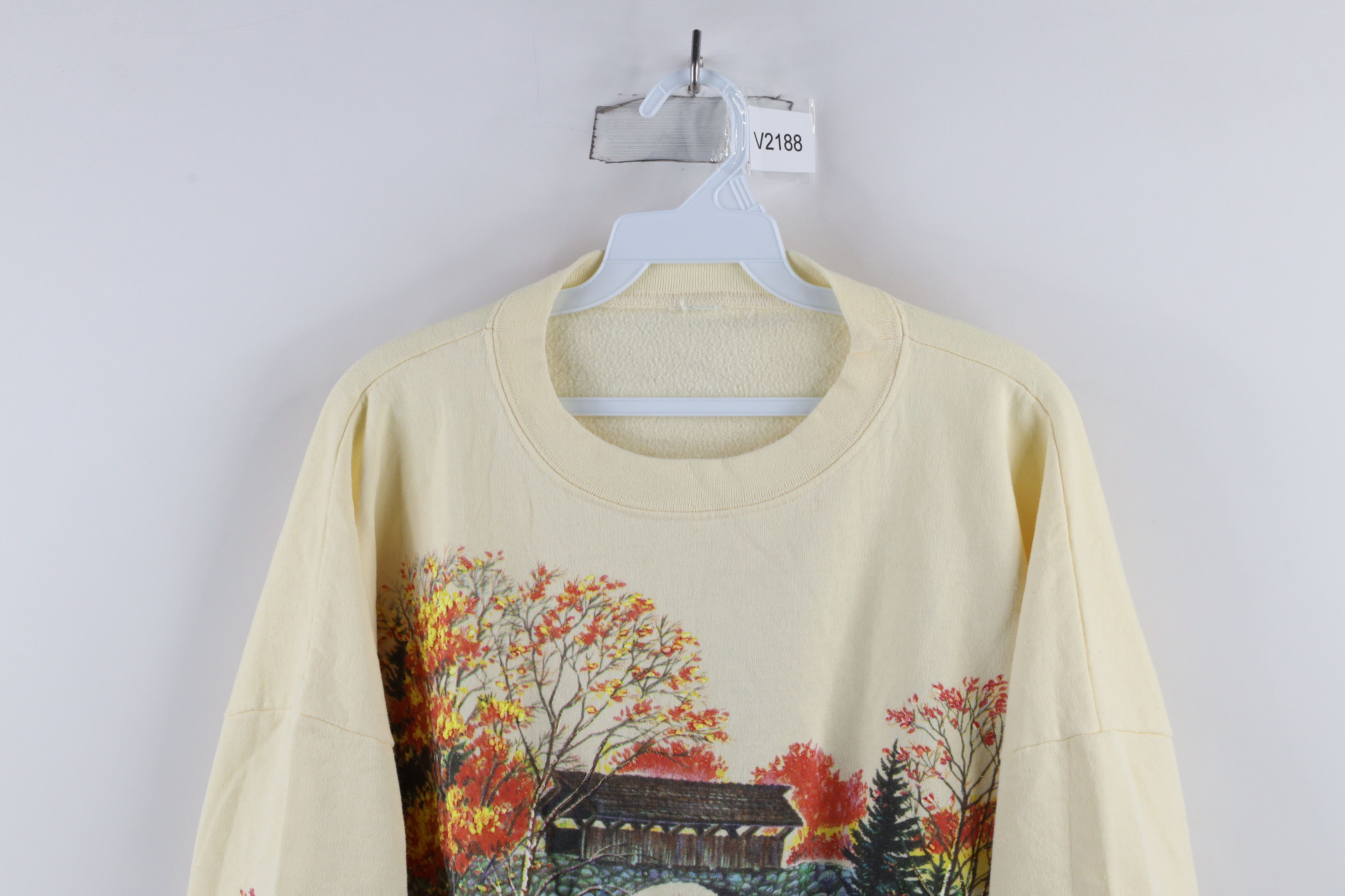 Vintage Vintage 90s Streetwear Print Nature Fall Deer Sweatshirt Size XXL / US 16-18 / IT 52-54 - 2 Thumbnail