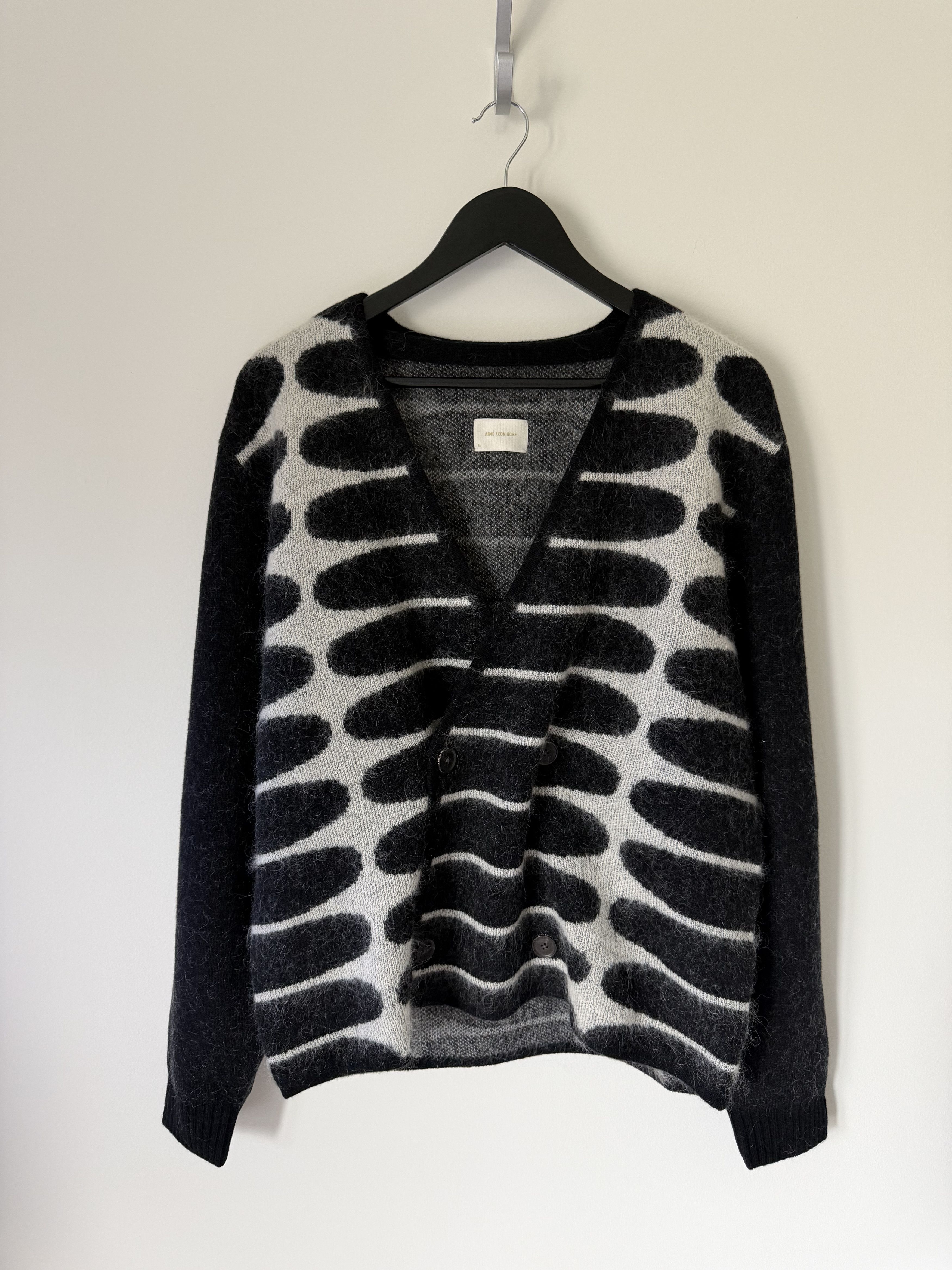 Aime Leon Dore Aime Leon Dore Double Breasted Mohair Cardigan in Black Size US M / EU 48-50 / 2 - 1 Thumbnail