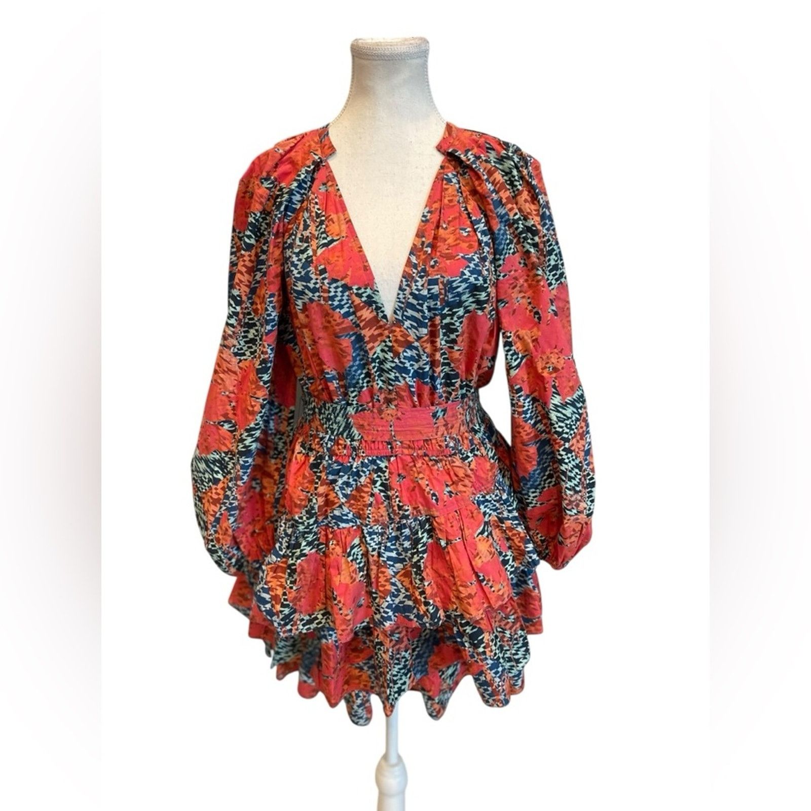 Ulla Johnson ULLA JOHNSON Miranda Tiered Tie-waist Mini Dress Size:8 Size M / US 6-8 / IT 42-44 - 4 Thumbnail