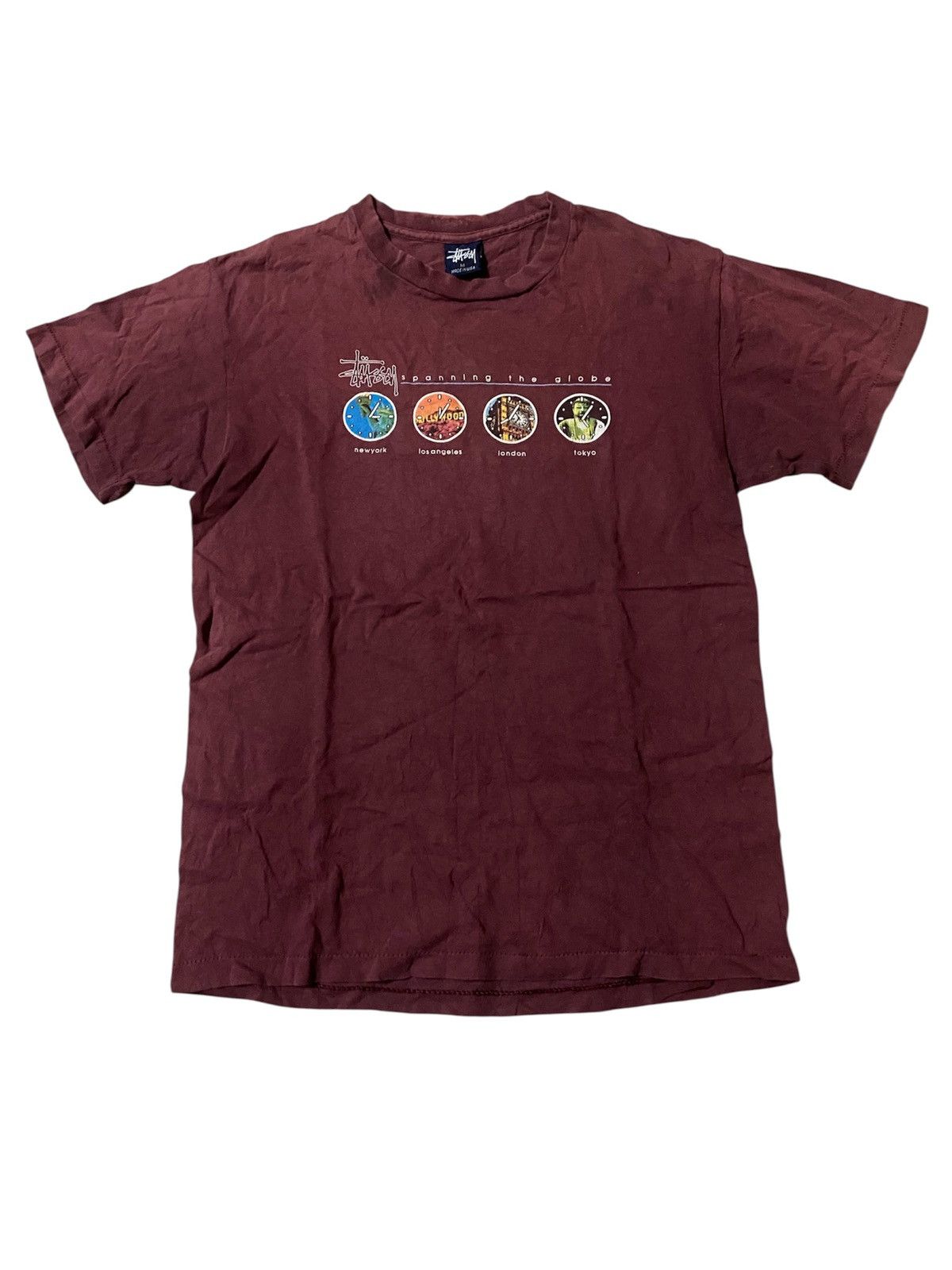 Stussy Vintage 1990s Stussy Spanning The Globe City Series T Shirt Size US M / EU 48-50 / 2 - 1 Thumbnail