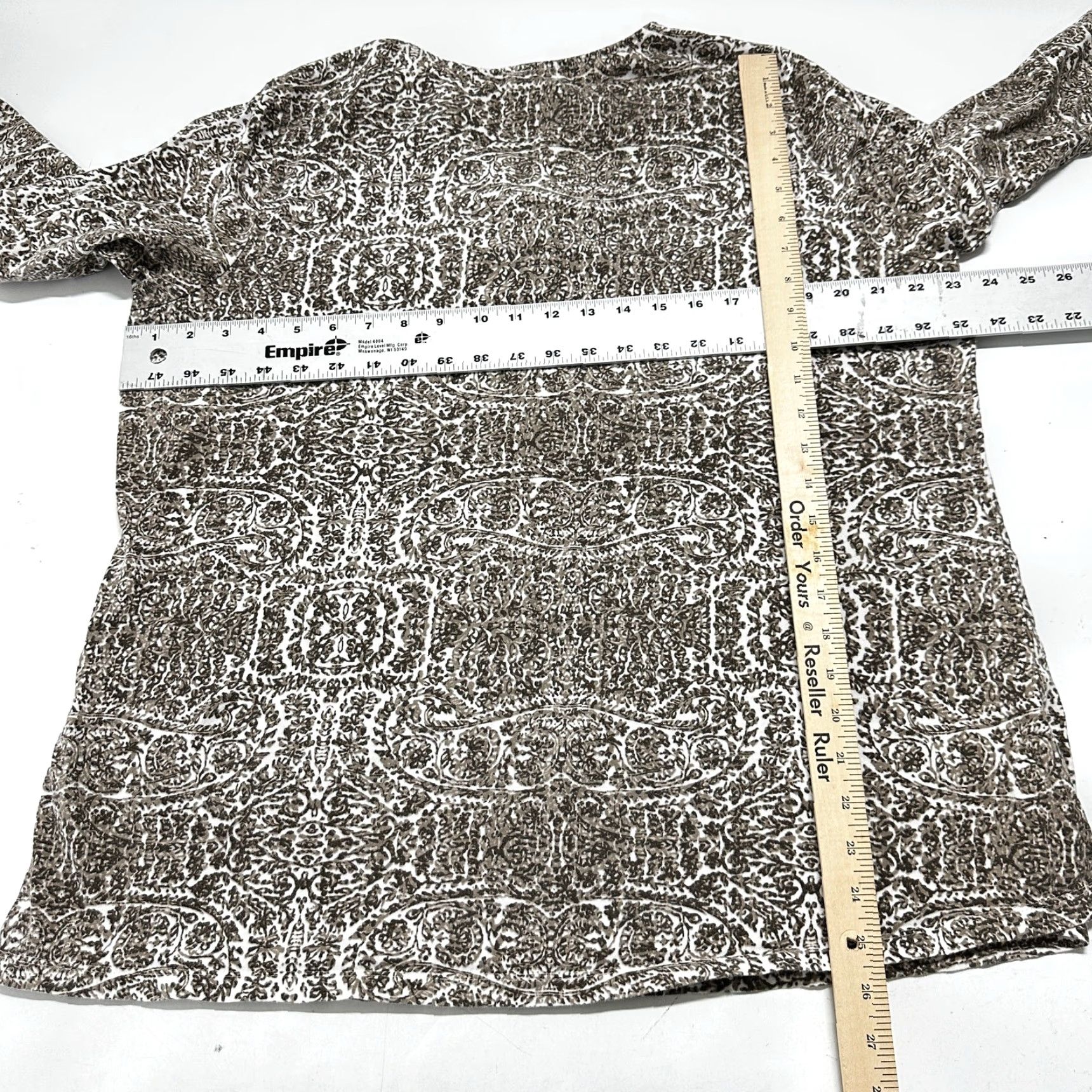 Coldwater Creek VINTAGE Coldwater Creek Blouse 1X Brown Green White All Over Print Boho Paisley Tunic 3/4 Sleeve Womens Size XL / US 12-14 / IT 48-50 - 4 Thumbnail