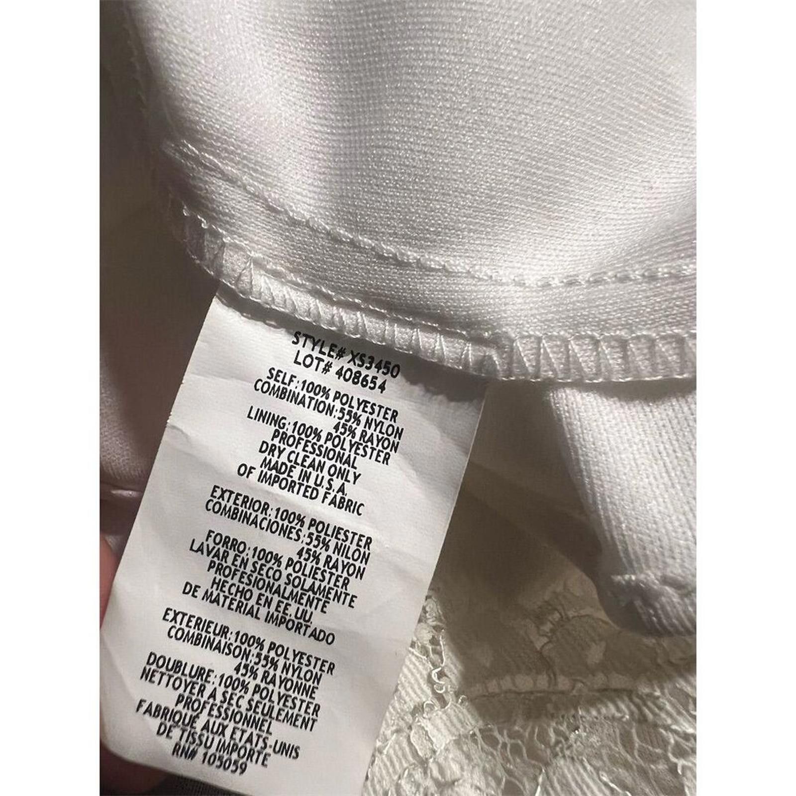 Other Xscape 10 White Lace Cap Sleeve wedding rehearsal bridal Size L / US 10 / IT 46 - 9 Thumbnail