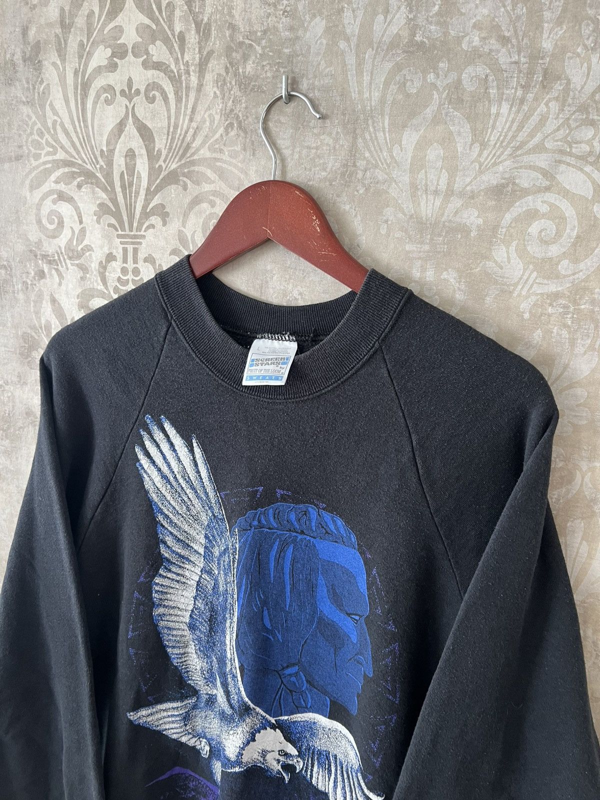 Vintage Vintage 90s Earth Spirit Sweatshirt Blue Eagle Bald Eagle Size US L / EU 52-54 / 3 - 5 Thumbnail