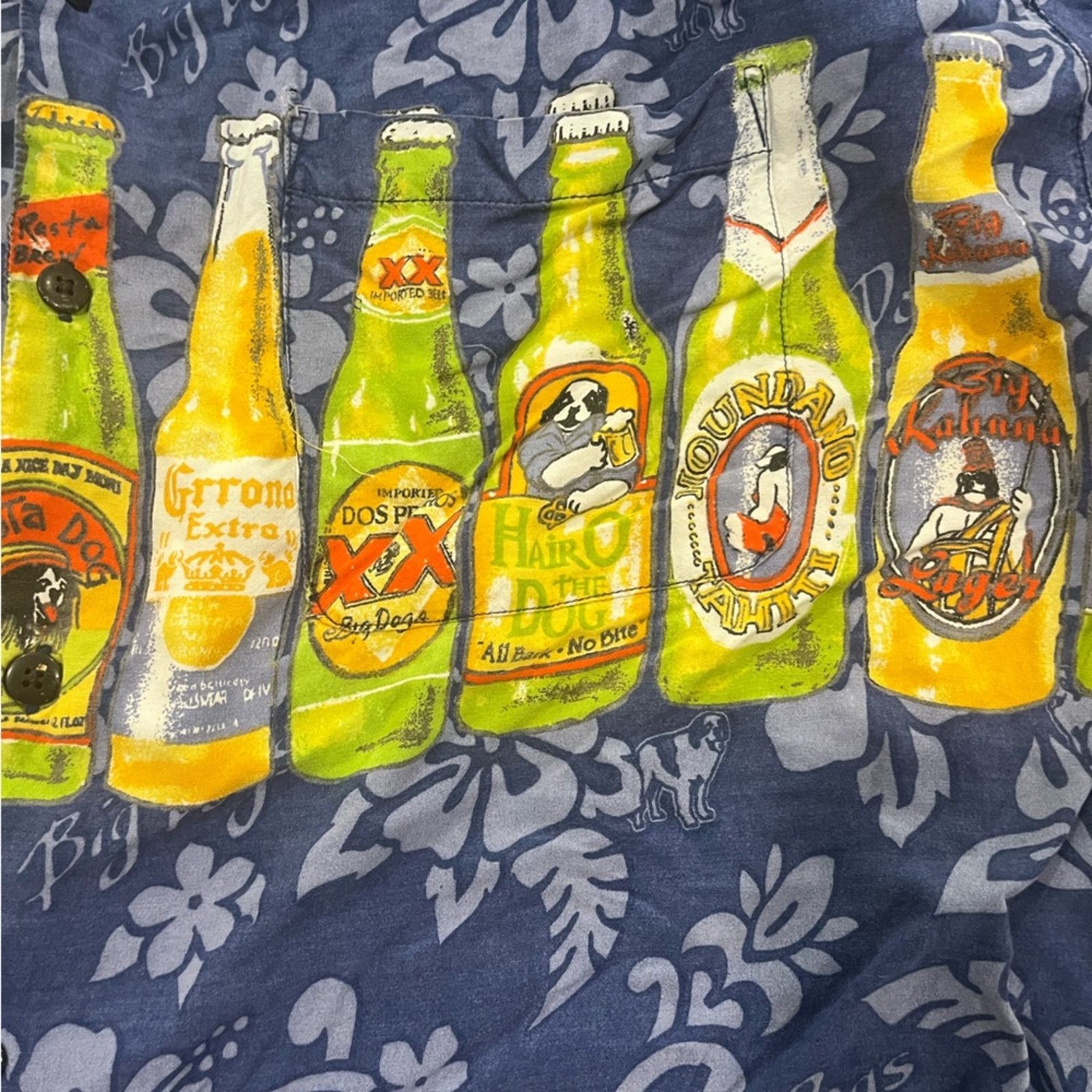 Big Dogs Big Dogs Shirt Hawaiian Button Up Beer Bottles Aloha Size 3X Size US XXL / EU 58 / 5 - 5 Thumbnail