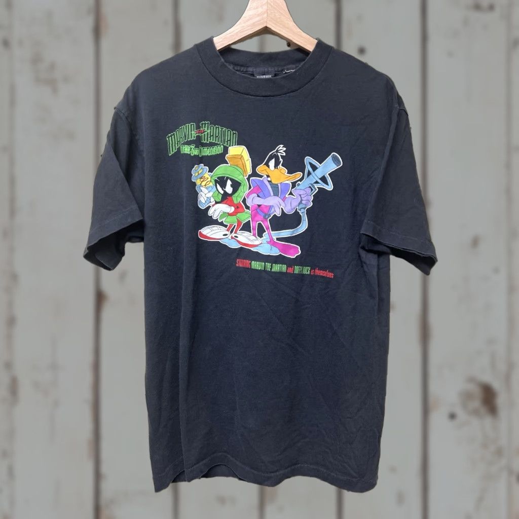 Vintage VINTAGE Warner Bros T-Shirt 1996 Black L Marvin the Martian Daffy Duck 3rd Dimension Mens/Womens Regular Cotton Embroidered Cartoon 90s Shirts Size US L / EU 52-54 / 3 - 1 Thumbnail