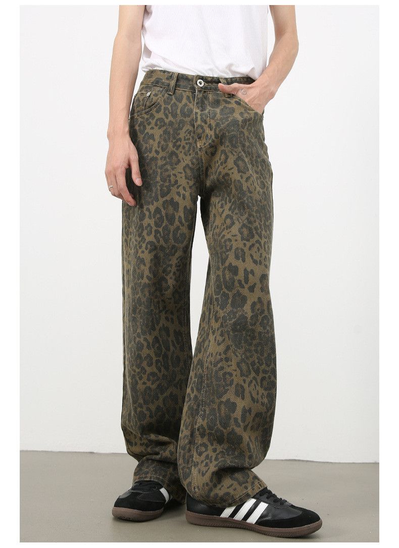 Japanese Brand × Jean Men's camouflage vintage washed distressed leopard jeans Size US 34 / EU 50 - 1 Thumbnail