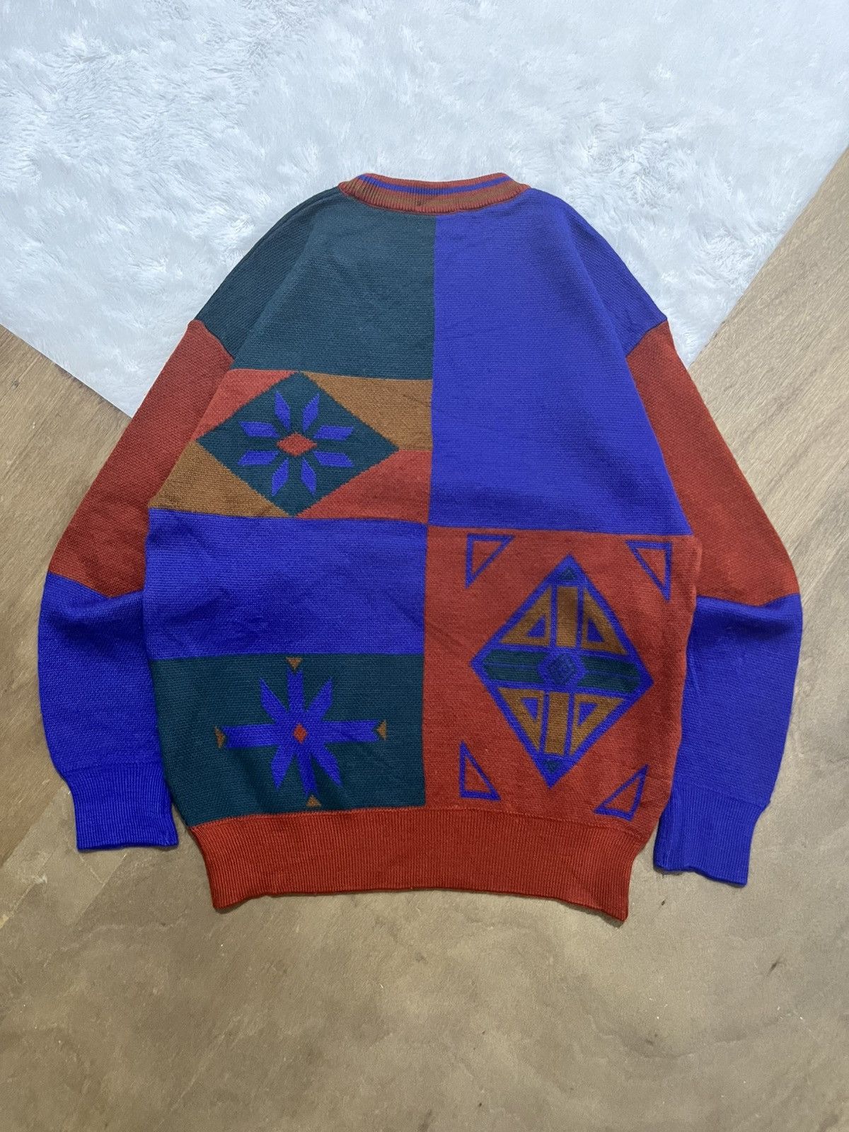 Other Vintage Modigliani Italy Abstract Wool Knit Sweater Size US L / EU 52-54 / 3 - 3 Thumbnail
