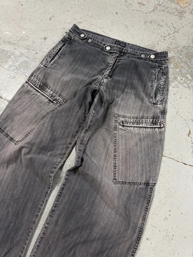 Armani 2010s Armani Grey Faded Oversized Cargo Pants Size US 34 / EU 50 - 5 Thumbnail