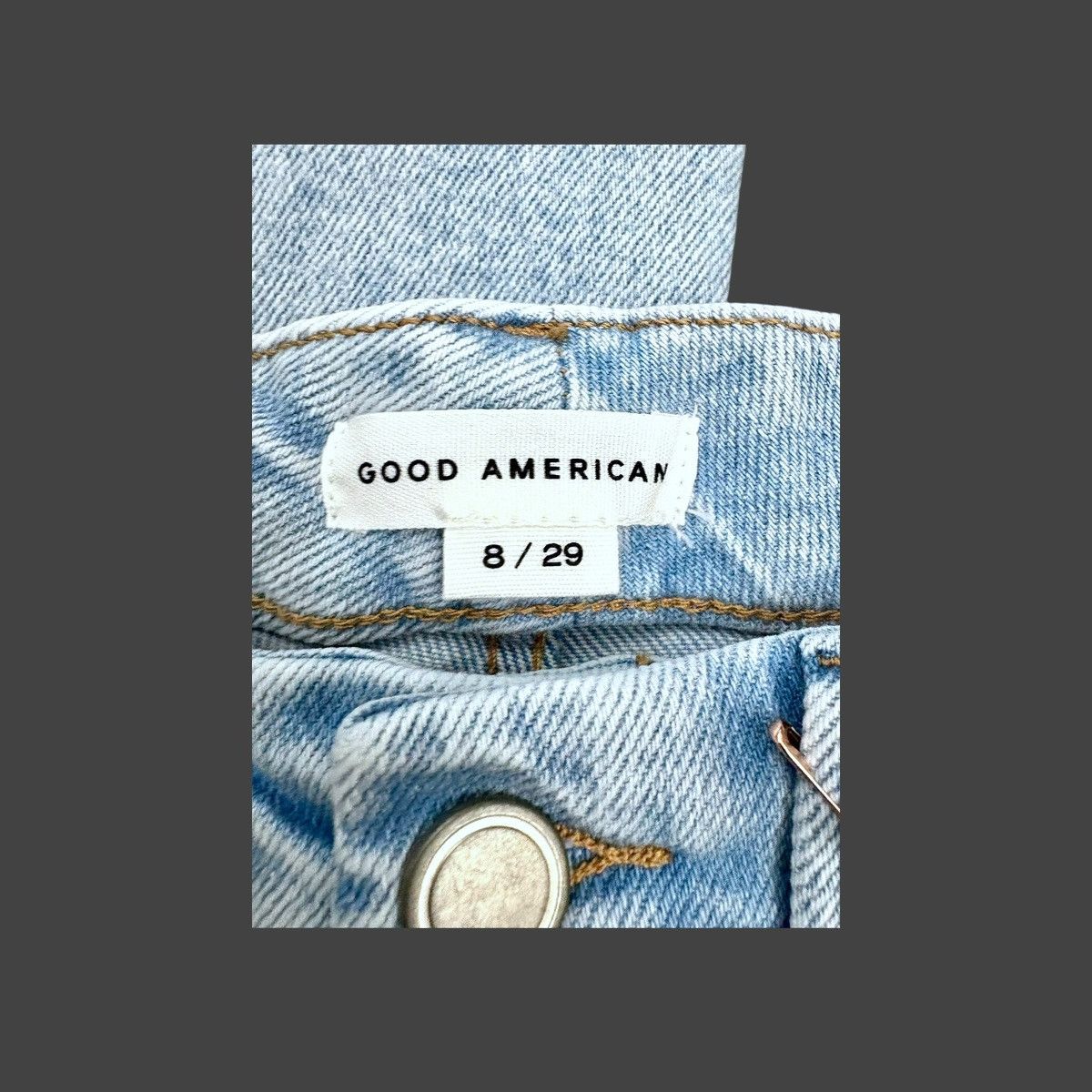 Good American Good American Good Classic Slim Straight High Wst Jeans Sz 8 Size 29" - 10 Thumbnail