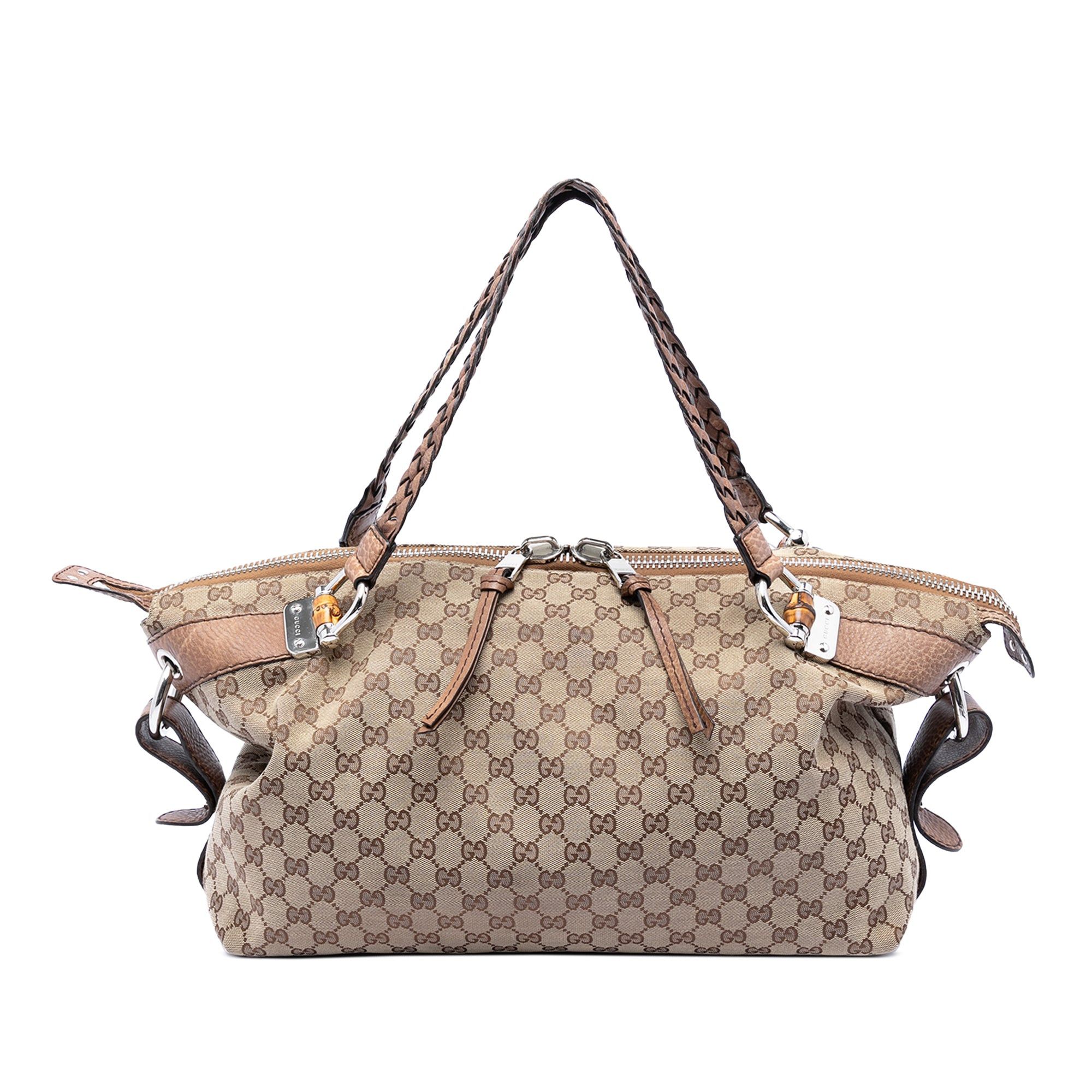 Gucci Medium GG Canvas Bamboo Bar Tote Size ONE SIZE - 1 Thumbnail