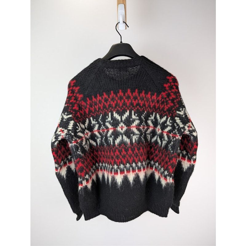 Celine o1rshd1 Boxy Crew Neck Sweater in Snowflake Jacquard Wool Size US S / EU 44-46 / 1 - 16 Thumbnail
