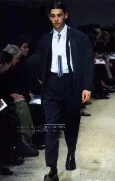 Yohji Yamamoto Yohji Yamamoto Blue White Woven Suit Jacket. Size US M / EU 48-50 / 2 - 3 Thumbnail