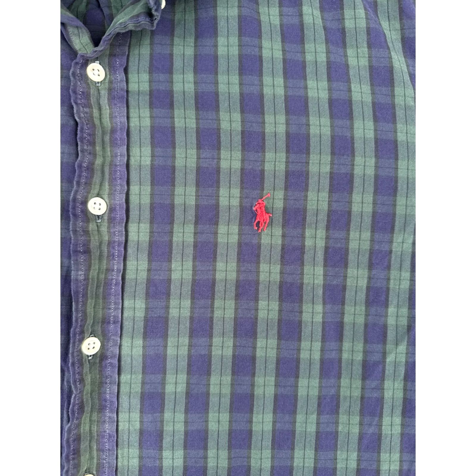 Polo Ralph Lauren VINTAGE Polo Ralph Lauren Shirt 16-34 Adult Blue Green Plaid Yarmouth Cotton Size US L / EU 52-54 / 3 - 6 Thumbnail
