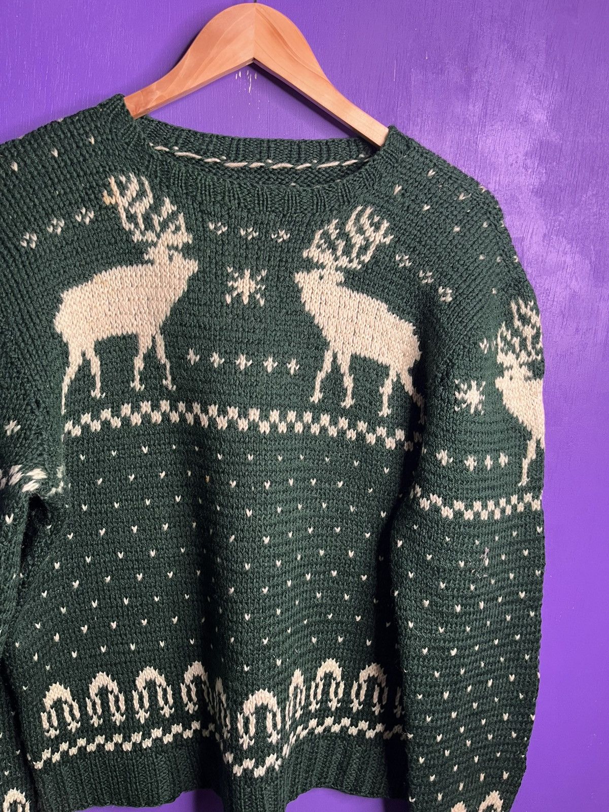 Vintage Vintage 80s Deer winter pattern knit sweater Size US M / EU 48-50 / 2 - 3 Thumbnail