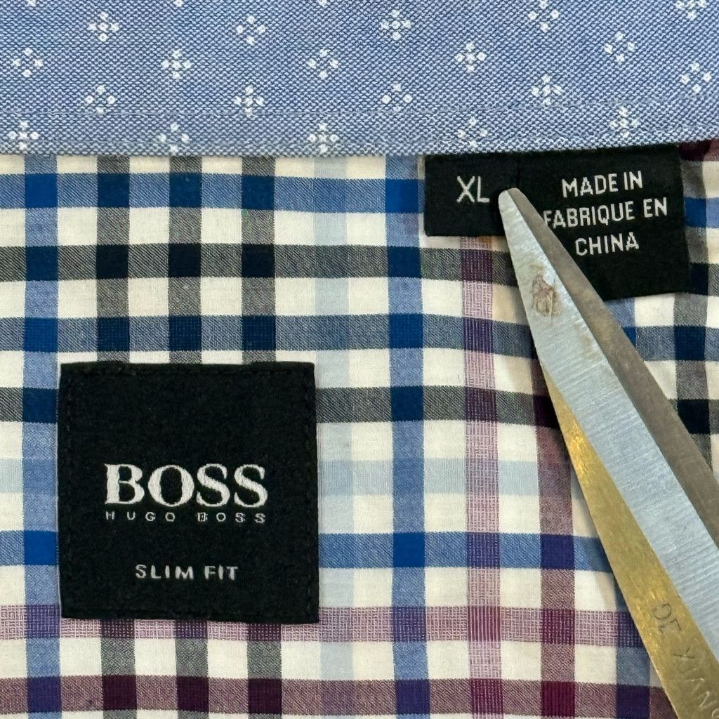 Hugo Boss Hugo Boss Slim Fit Check Shirt XL Multicolor Size 38L - 7 Thumbnail