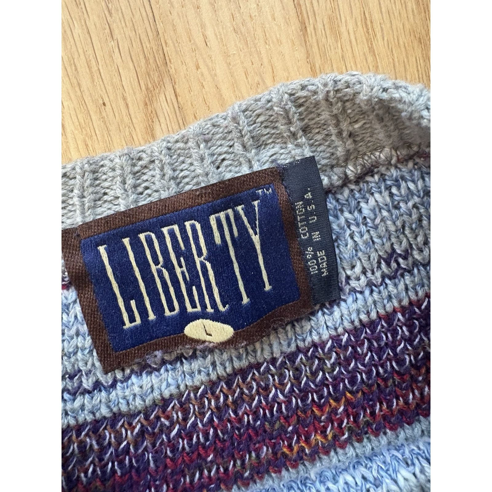 Liberty Vintage Liberty Men's Knitted Oversized Sweater Size L Size US L / EU 52-54 / 3 - 4 Thumbnail