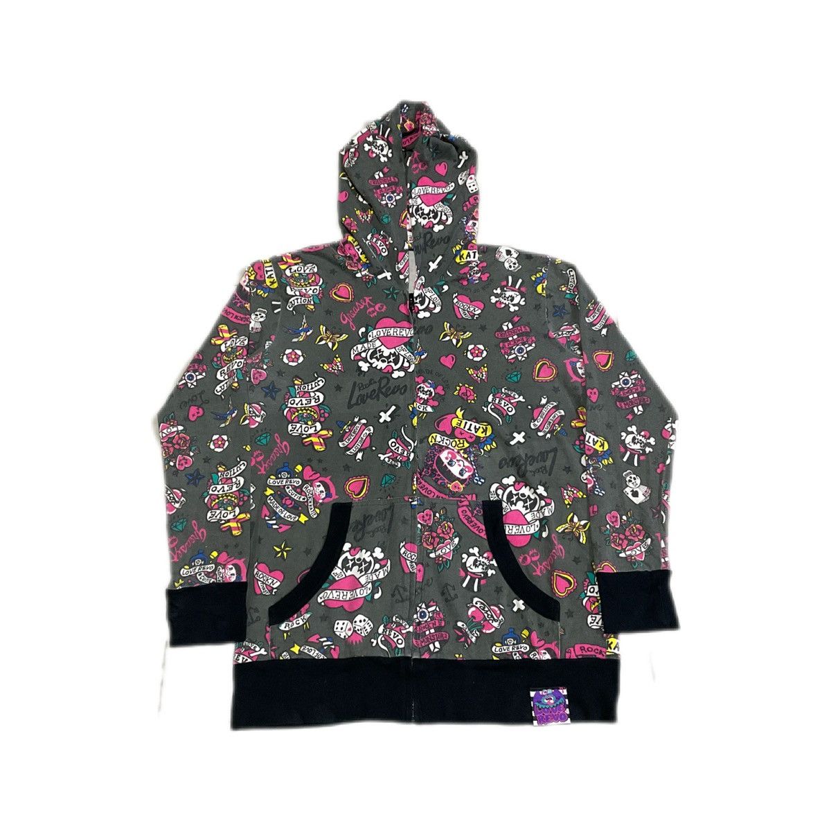 Grand Slam 🔥Sick Y2K Grand Slam Love Revolution Zipper Hoodie Tattoo Size US M / EU 48-50 / 2 - 2 Thumbnail