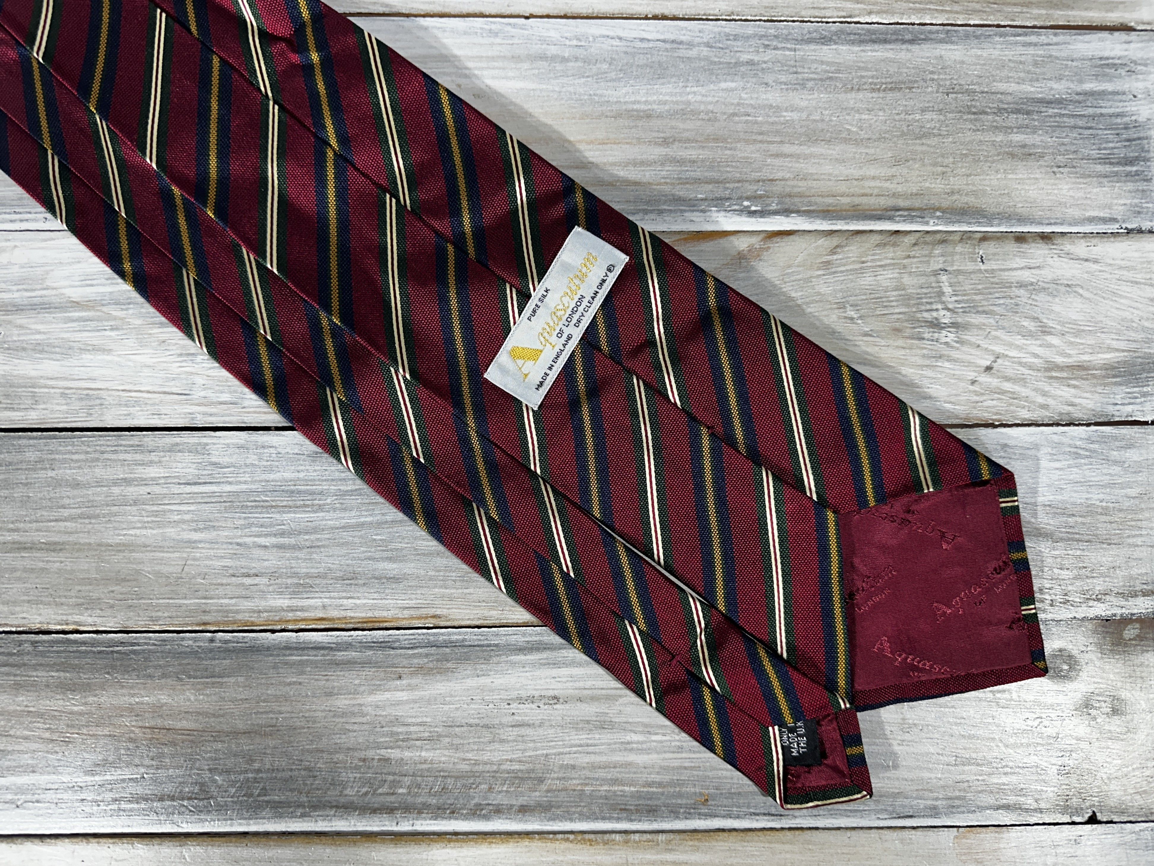 Aquascutum AQUASCUTUM Of London Made In England Silk Striped Tie Luxury Size ONE SIZE - 16 Thumbnail