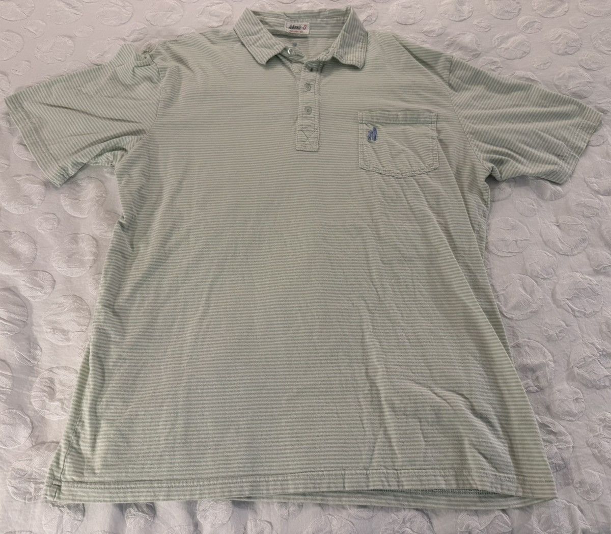 johnnie-O Johnnie-O Green Striped Short Sleeve Polo West Coast Prep Size US XL / EU 56 / 4 - 2 Thumbnail