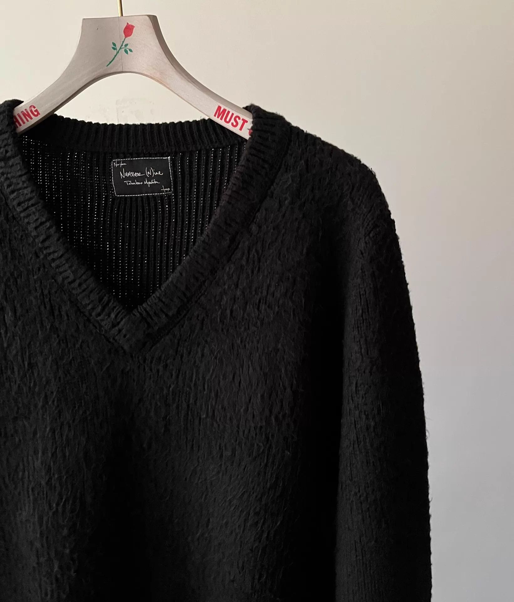 Number (N)ine Number (N)ine 03AW Grunge V-neck knit sweater Size US M / EU 48-50 / 2 - 3 Thumbnail