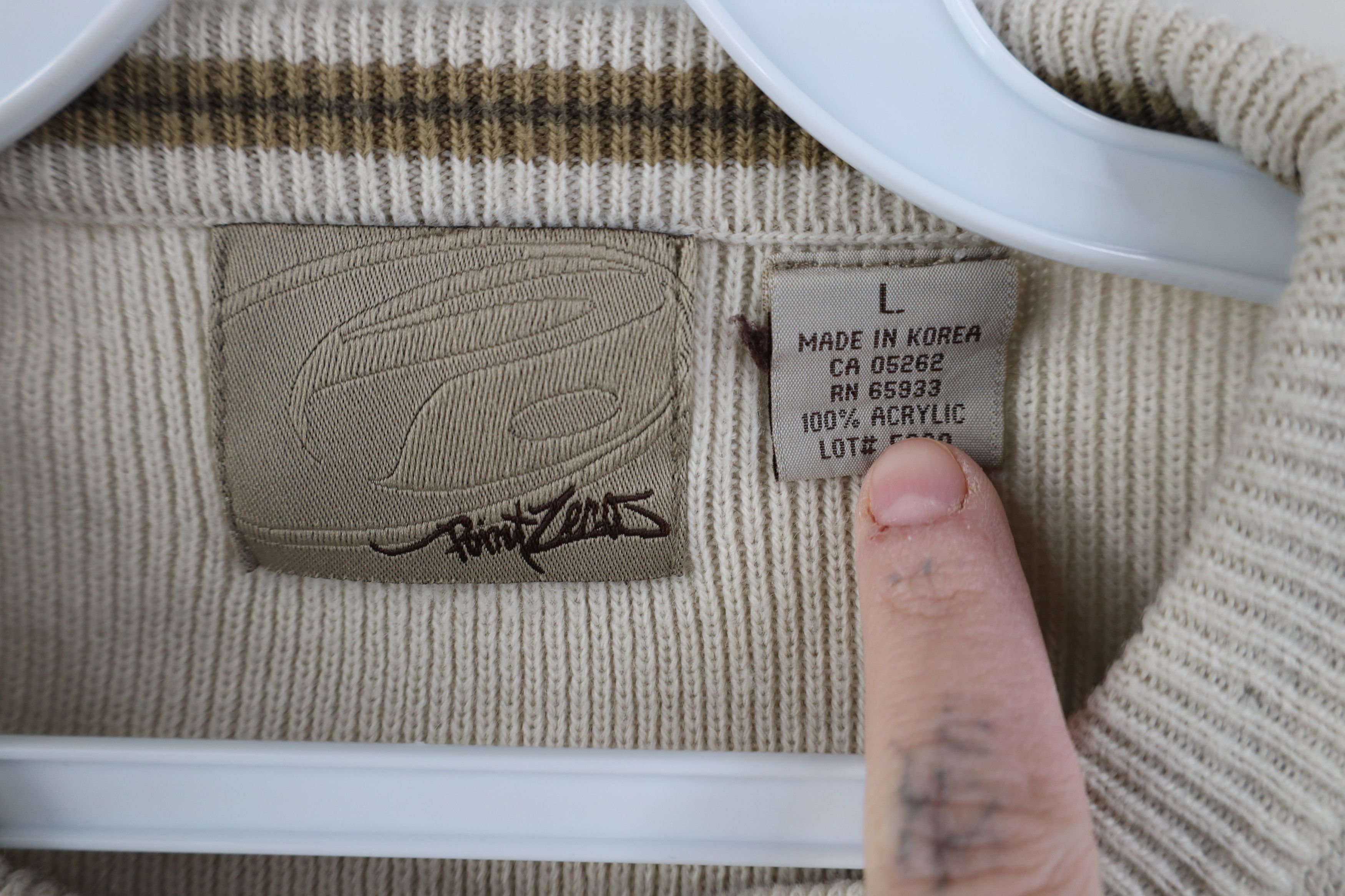 Vintage Vintage 90s Y2K Streetwear Knit Lightweight Sweater Beige Size US L / EU 52-54 / 3 - 5 Thumbnail