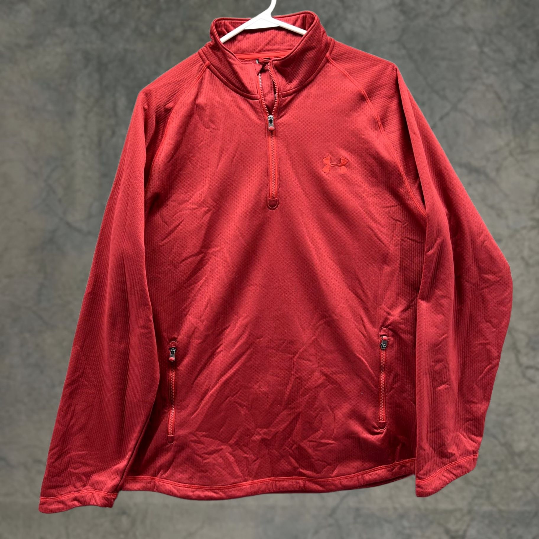 Under Armour Under Armour Pullover Mens L Red 1/4 Zip Long Sleeve Athletic Running Top Size US L / EU 52-54 / 3 - 1 Thumbnail
