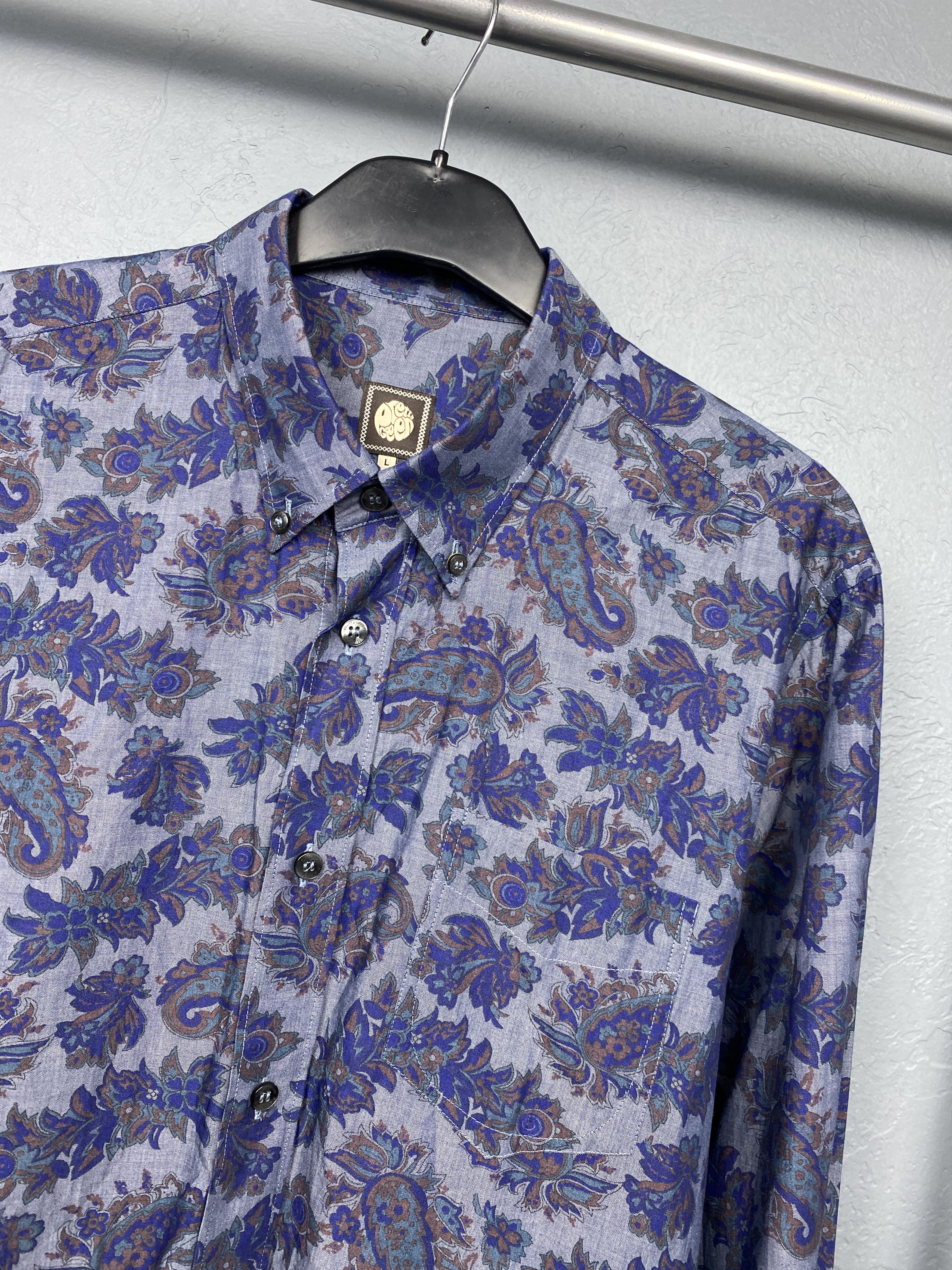 Pretty Green Pretty Green Mens Paisley Patterned Long Sleeve Shirt Size US L / EU 52-54 / 3 - 2 Thumbnail