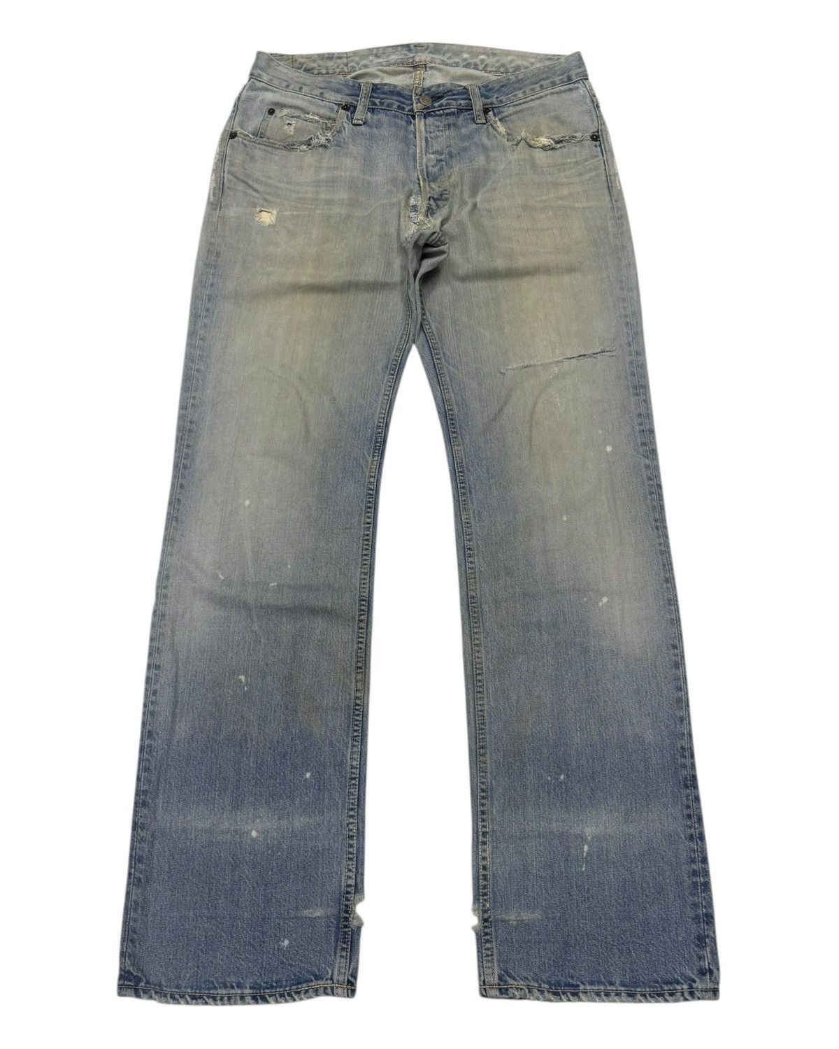 Blue Blue Japan × HOLLYWOOD RANCH MARKET HOLLYWOOD RANCH MARKET HP405 RIPPED THRASHED DISTRESS DENIM Size US 34 / EU 50 - 5 Thumbnail