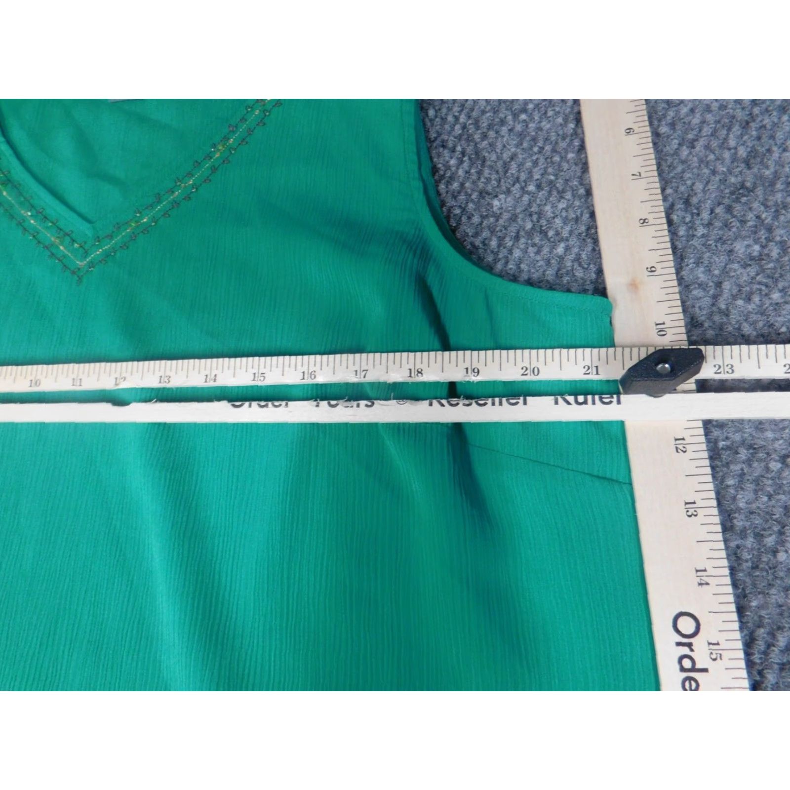 Vintage Koret Womens Tank Top XL Green Floral Knit Pullover Sleeveless Round Neck Casual Stretch Basic Size XL / US 12-14 / IT 48-50 - 5 Thumbnail