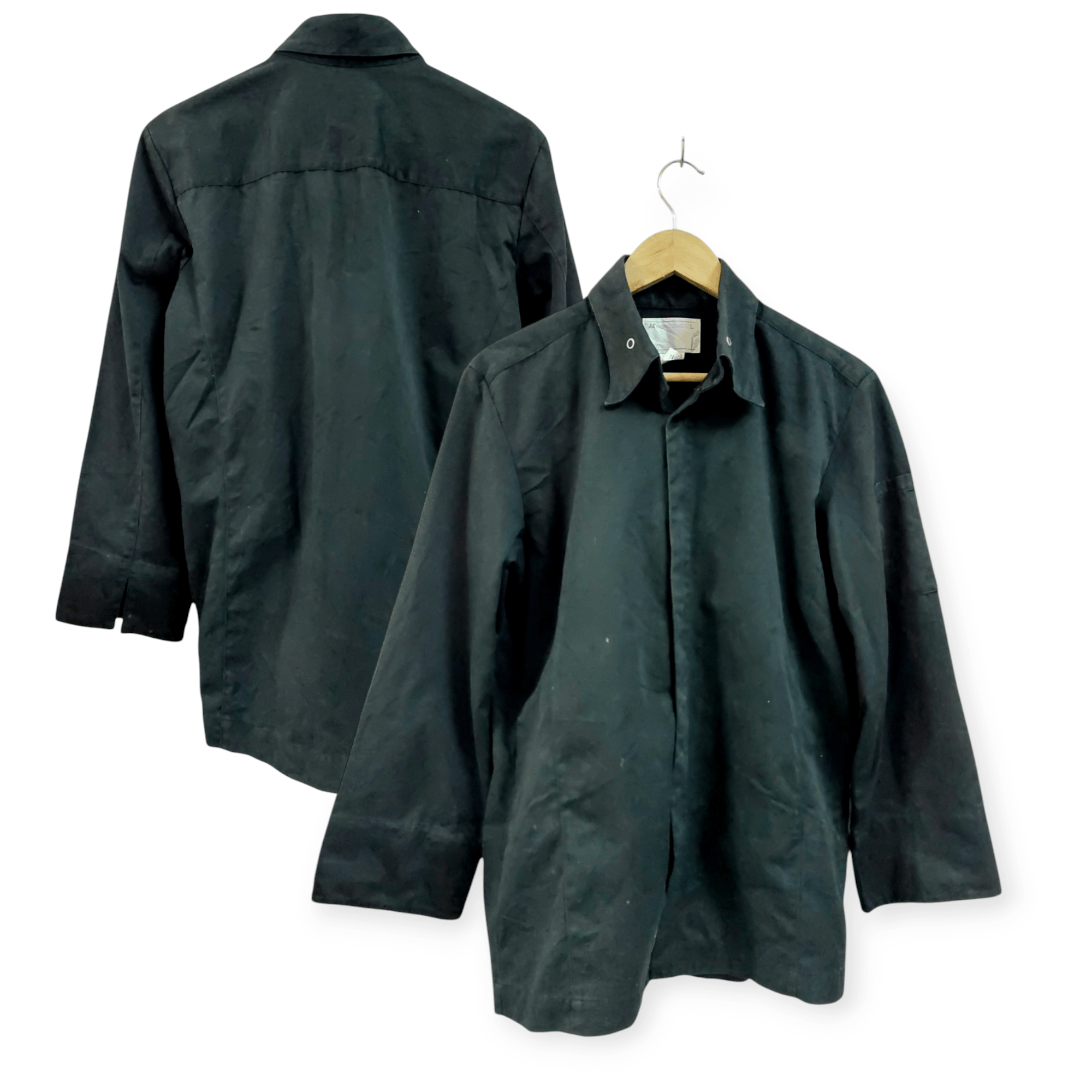 Japanese Brand × Montblanc Montblanc Black Chef Style Button Up Size US L / EU 52-54 / 3 - 1 Thumbnail