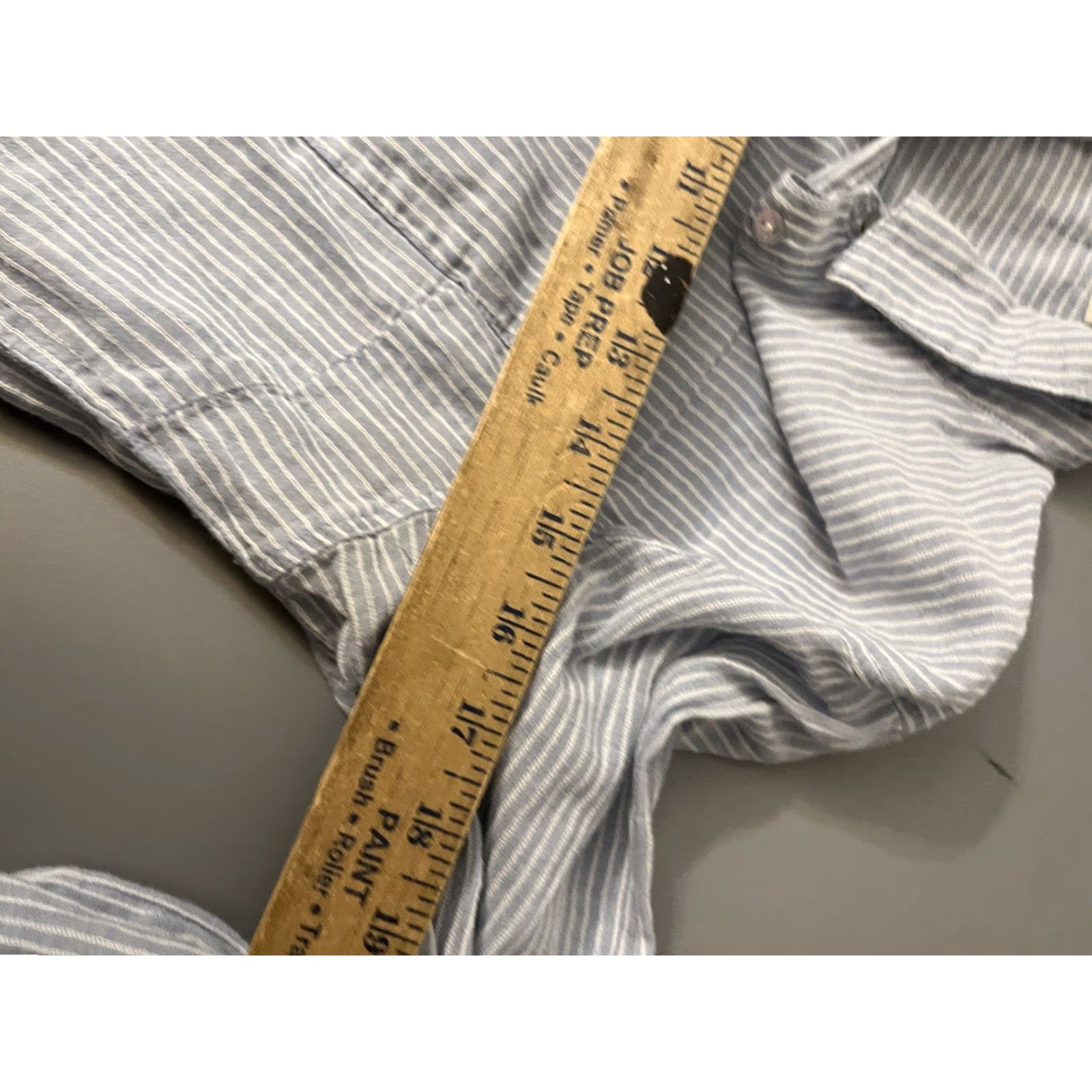H&M H&M Logg Women Top Striped Long Sleeve Button Up Tunic Blue 14 Regular Stainless? Size XL / US 12-14 / IT 48-50 - 5 Thumbnail