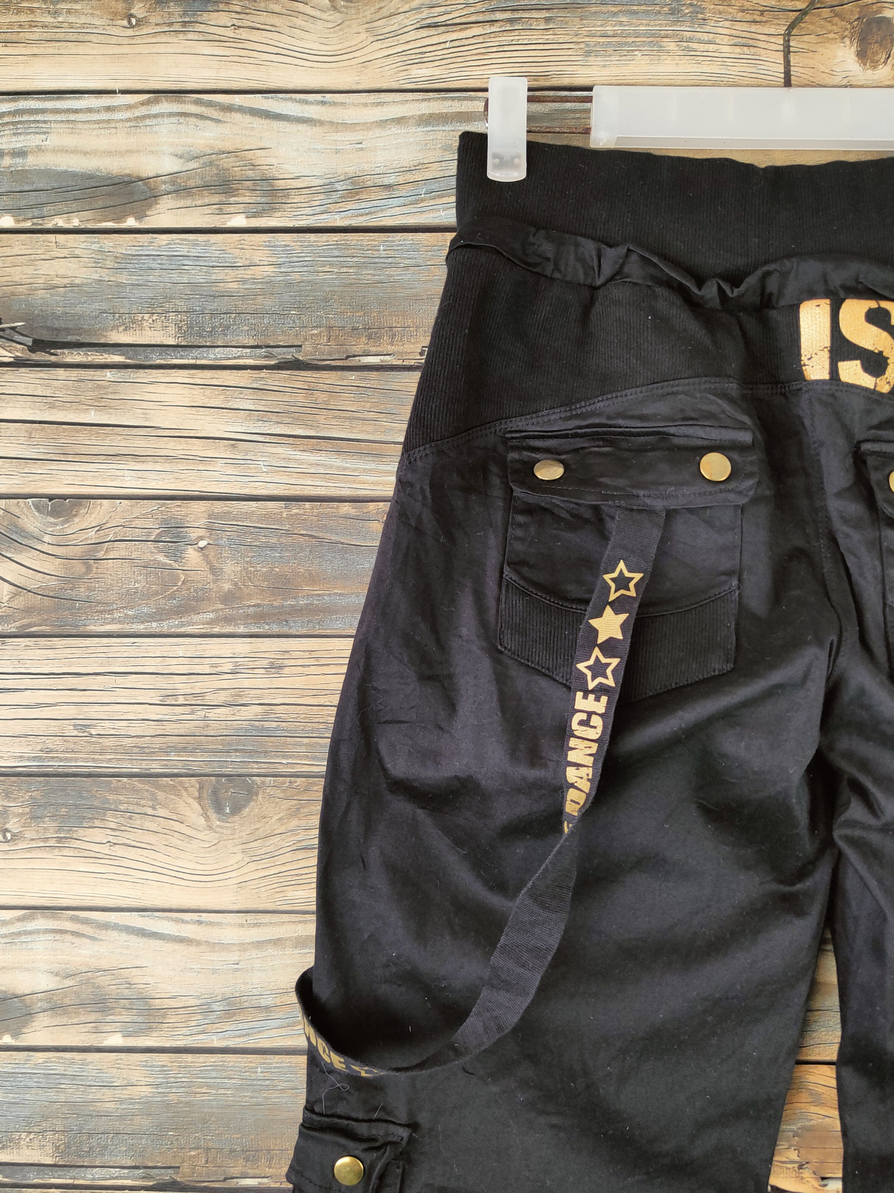Japanese Brand PUNK 🔥Issue of Dance Black Multipocket Cargo Pants Size 26" / US 2 / IT 38 - 9 Thumbnail